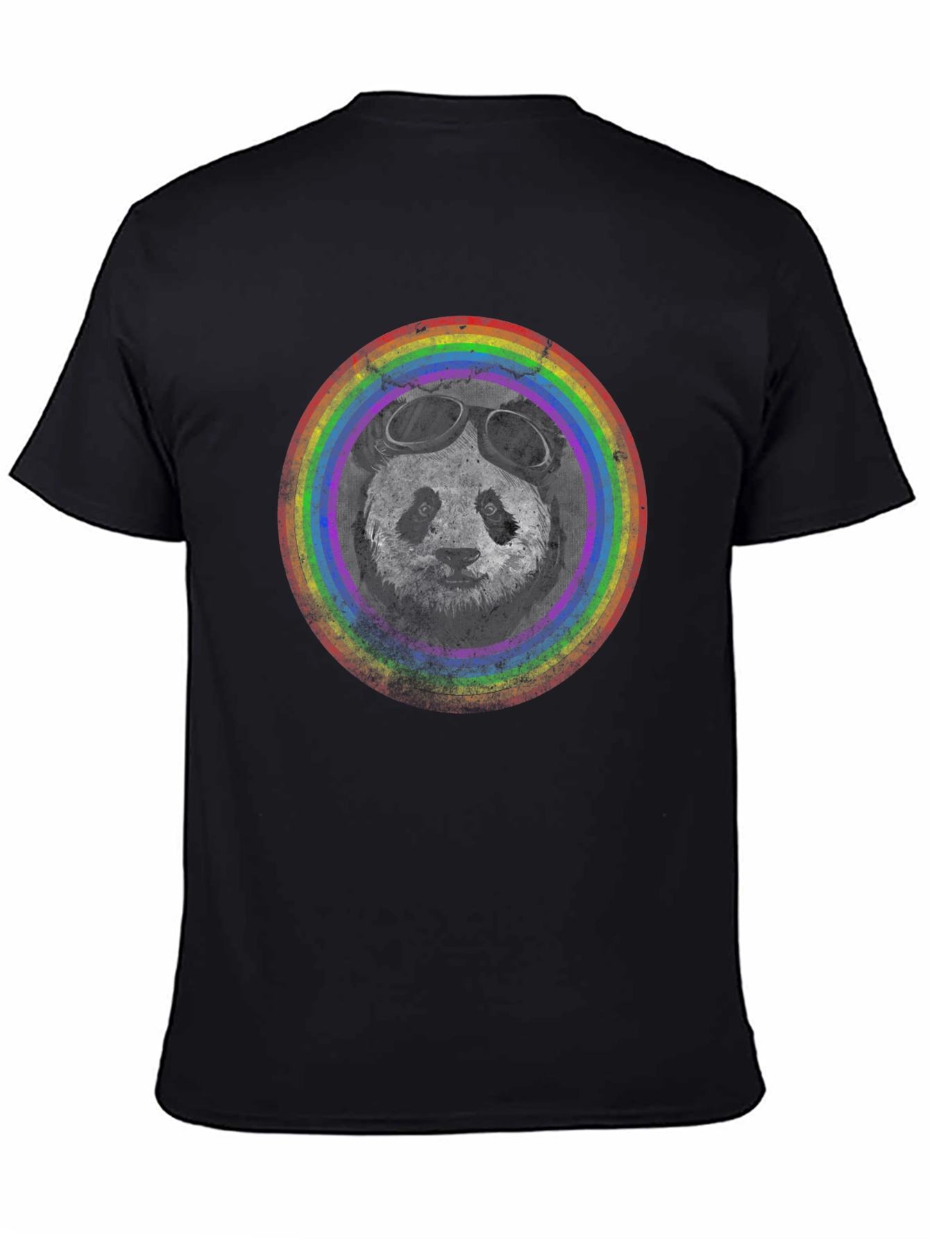 Panda Pilot T-Shirt - Rainbow Circle Design