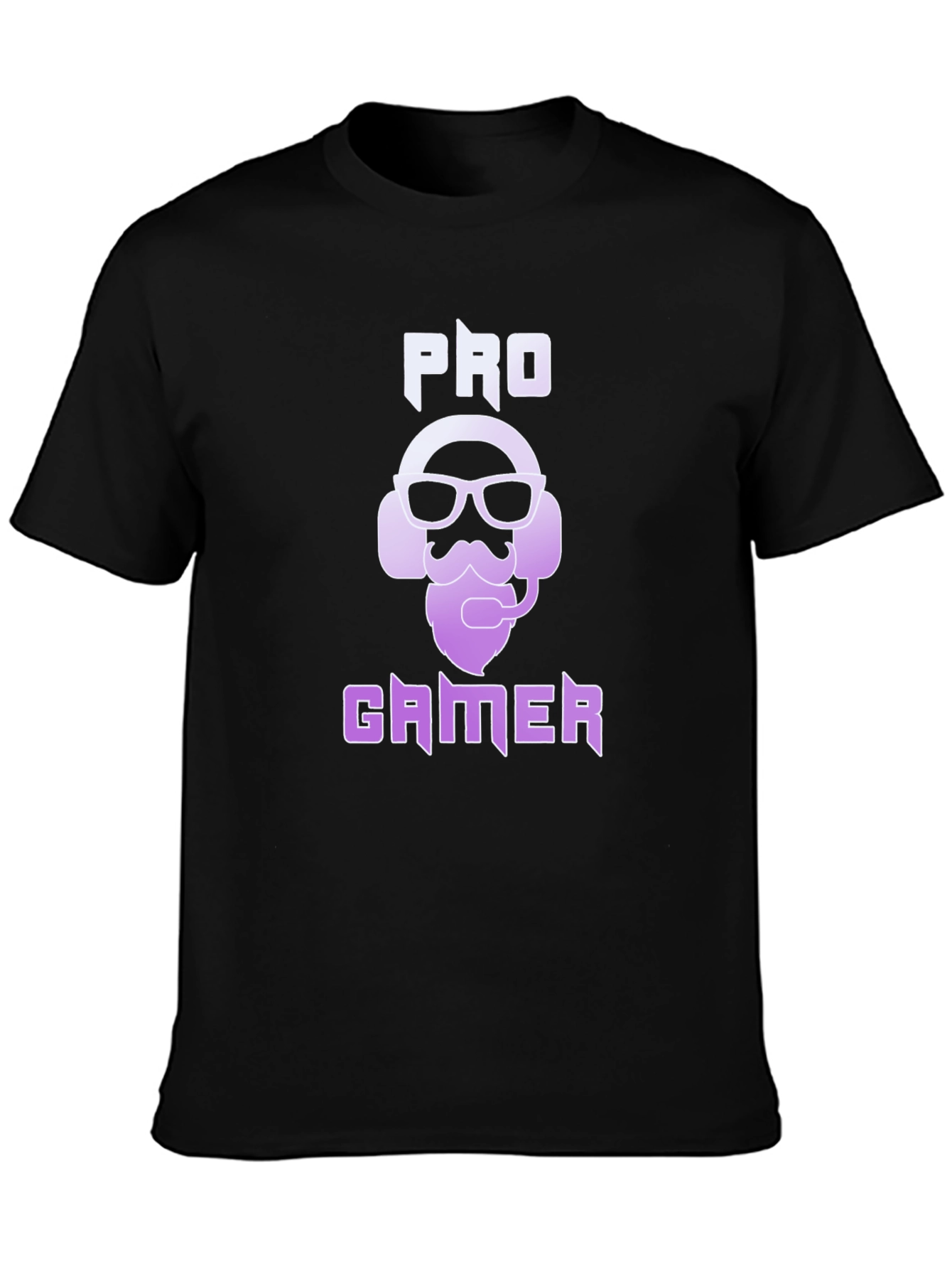 Pro Gamer Black T-Shirt - Gaming Headset Beard Design