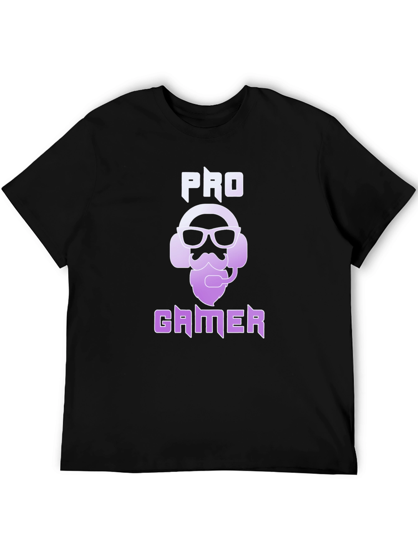 Pro Gamer Black T-Shirt - Gaming Headset Beard Design