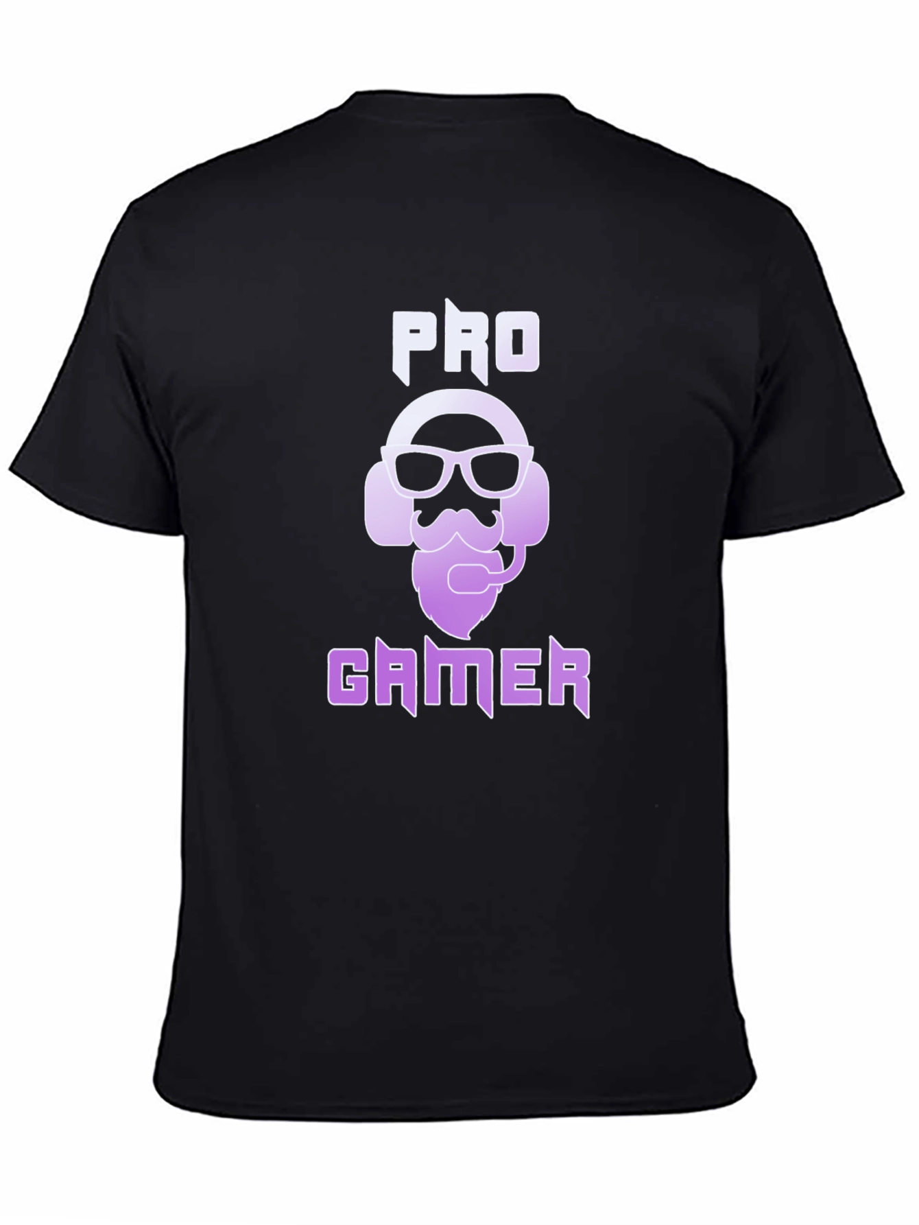 Pro Gamer Black T-Shirt - Gaming Headset Beard Design