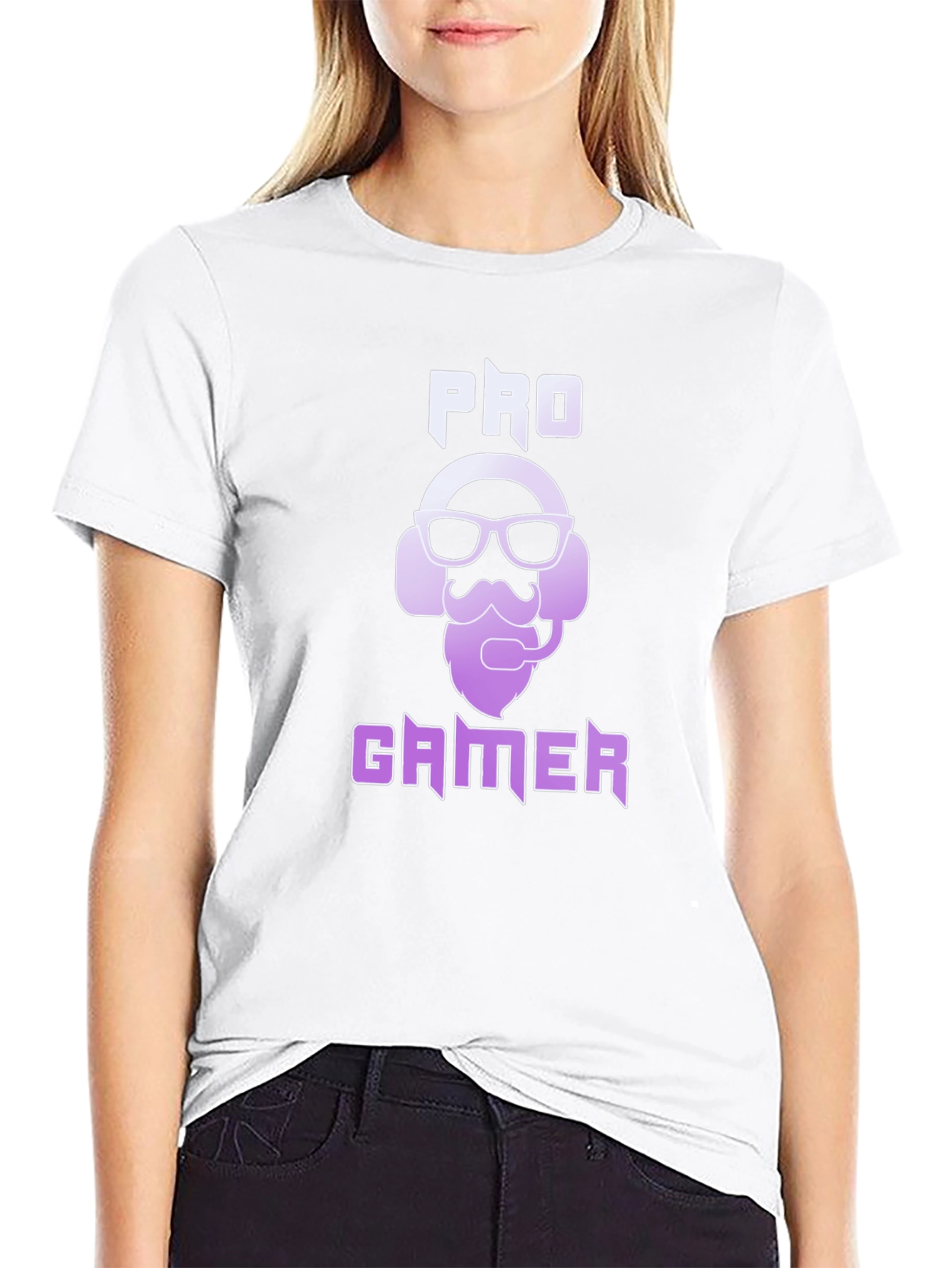 Pro Gamer Black T-Shirt - Gaming Headset Beard Design