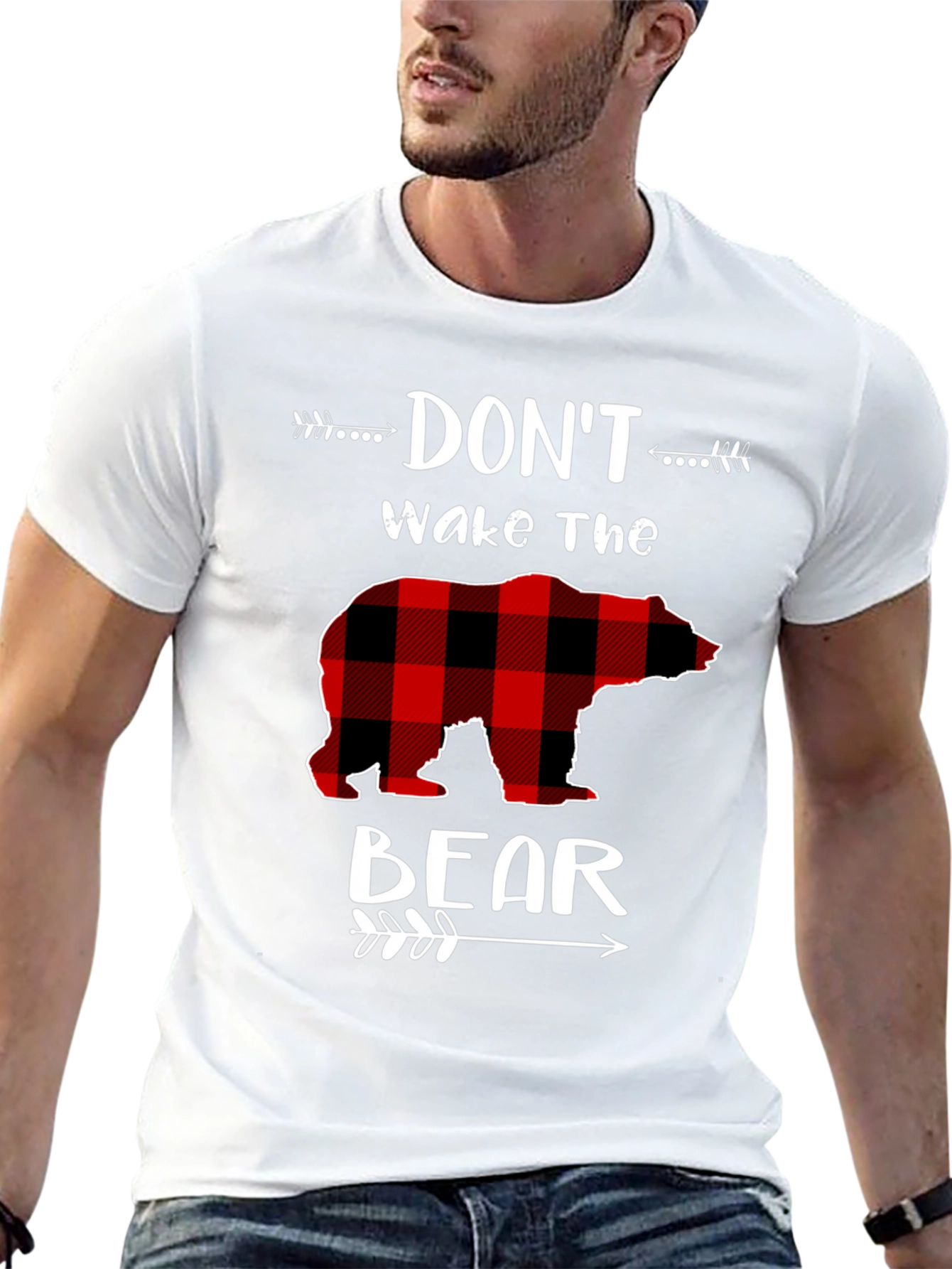 Dont Wake The Bear Plaid Graphic Tee