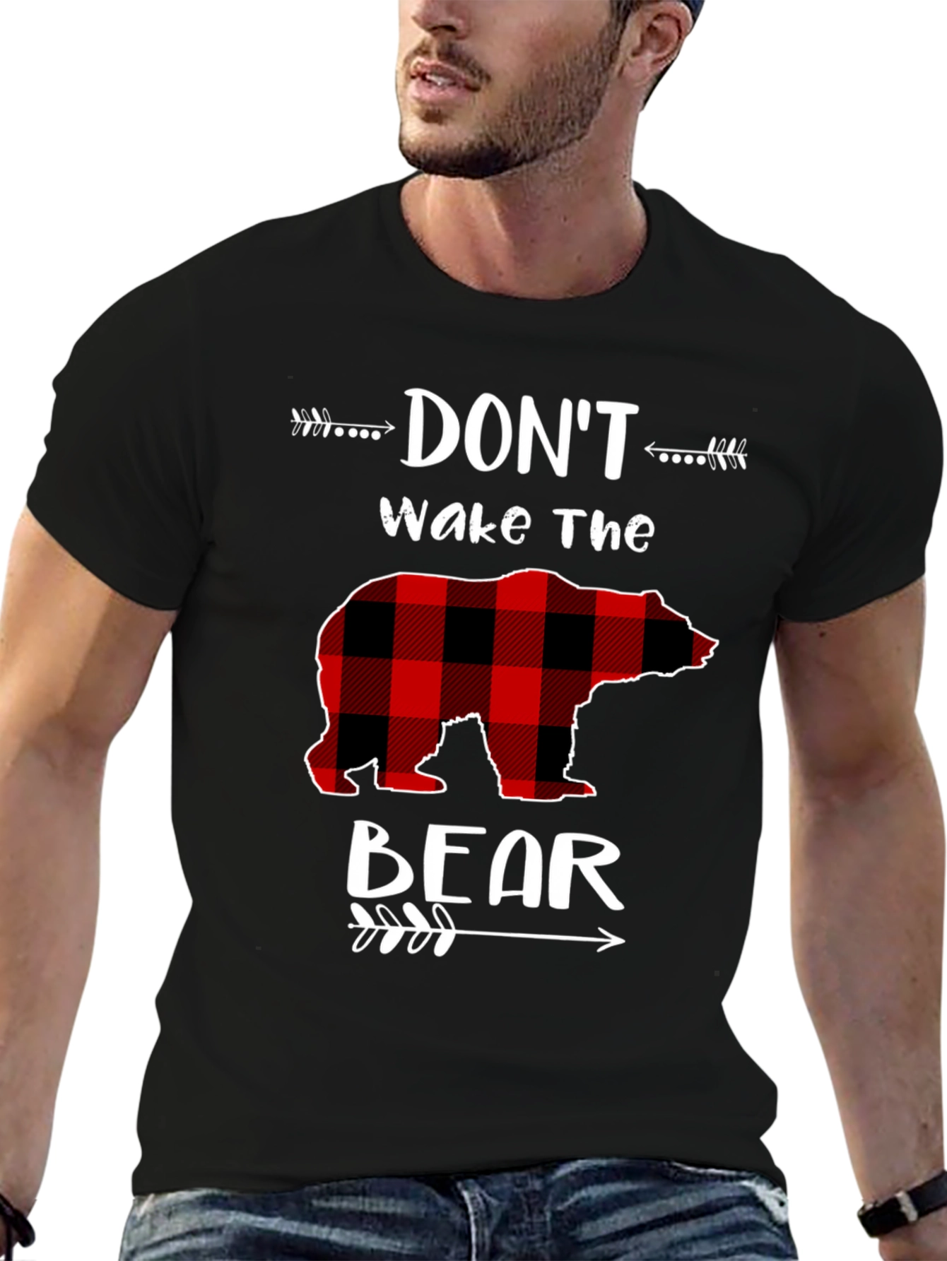 Dont Wake The Bear Plaid Graphic Tee