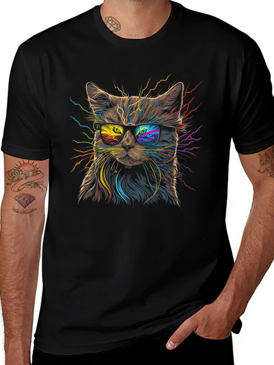 Cool Cat Graphic Tee - Funky Feline Fashion