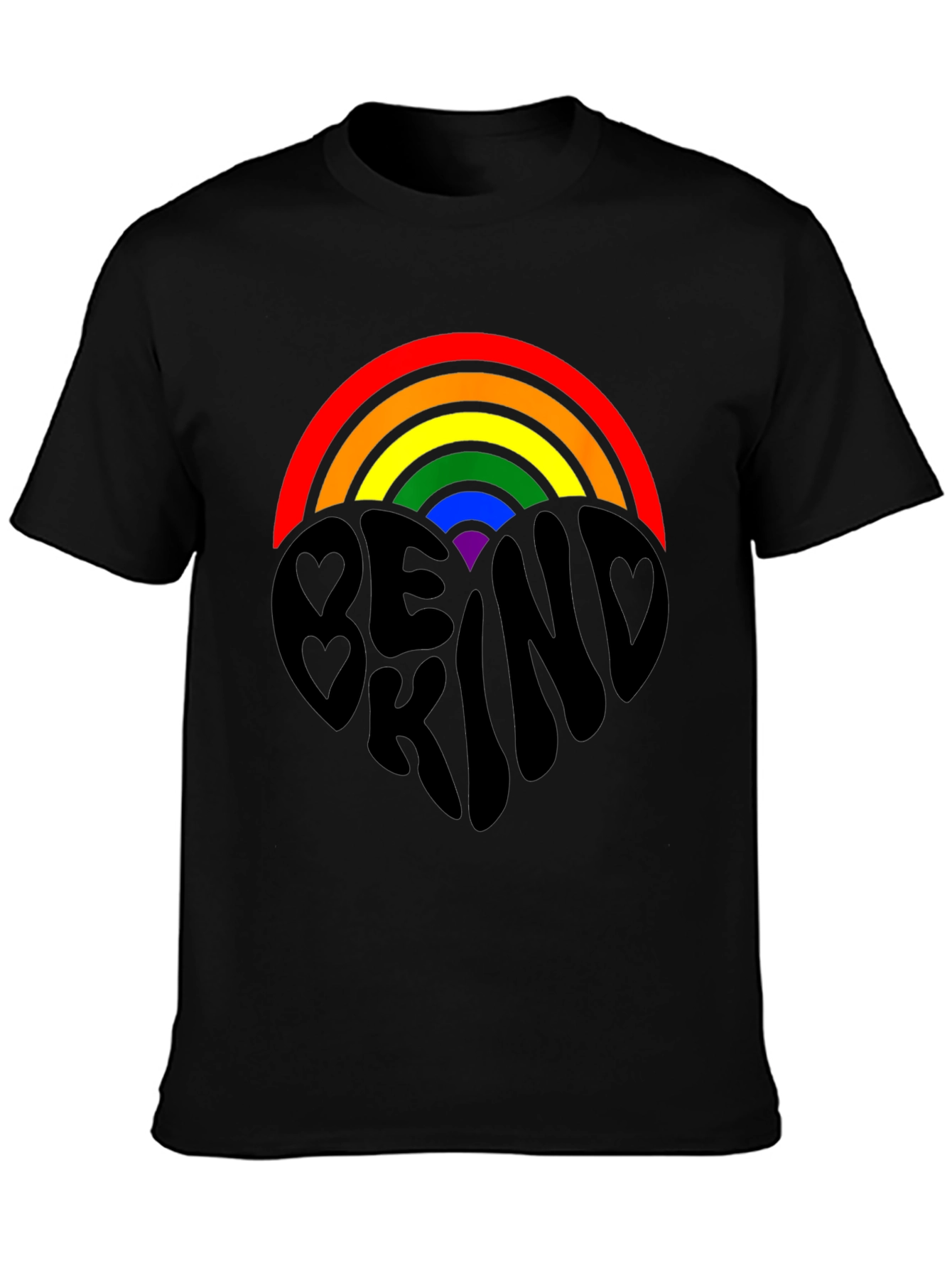 Be Kind Rainbow Heart Graphic Tee