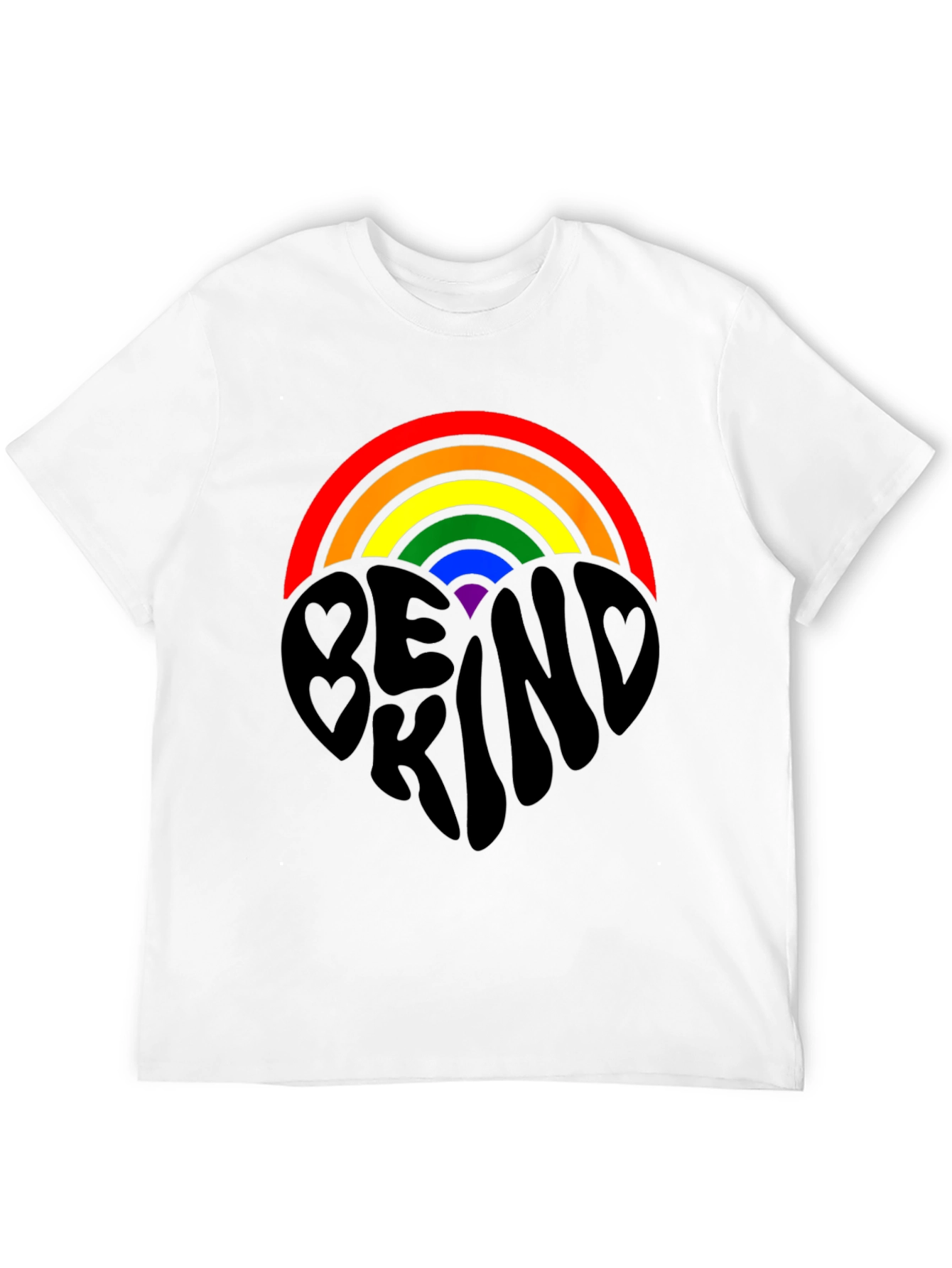 Be Kind Rainbow Heart Graphic Tee