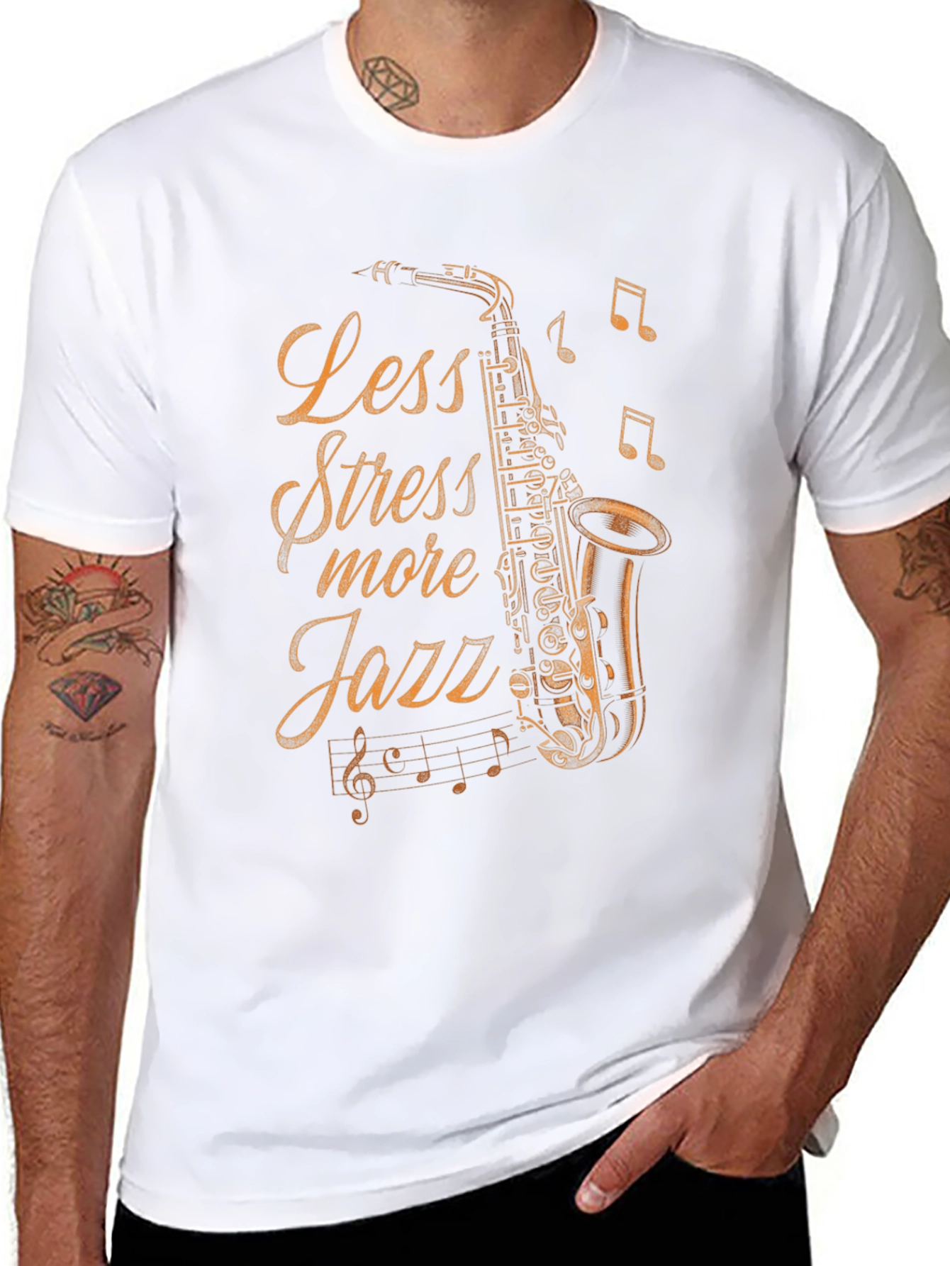 Less Stress More Jazz Saxophone T-Shirt