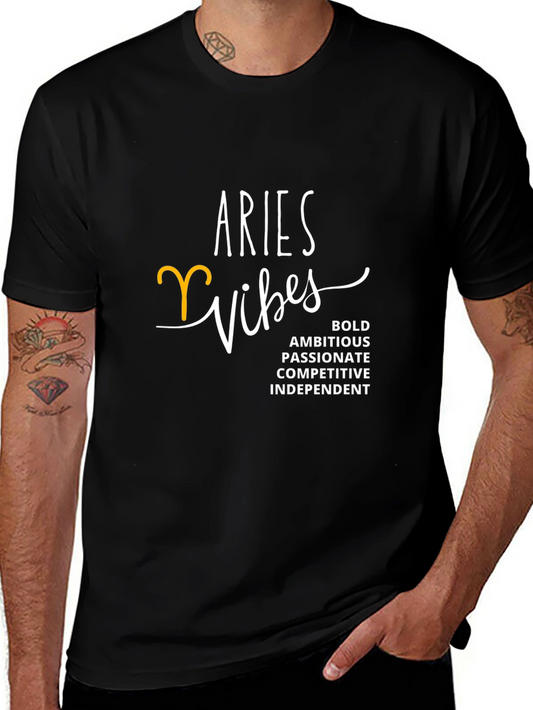 Aries Vibes Black T-Shirt - Zodiac Sign Apparel