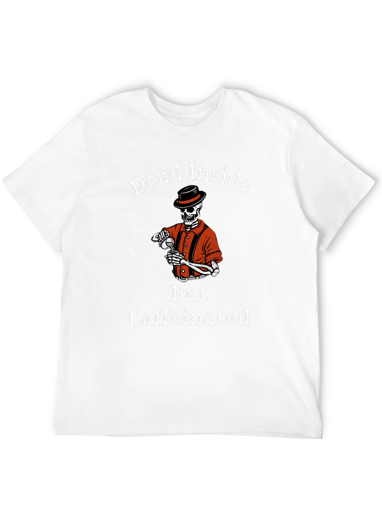 Dead Inside But Caffeinated Skeleton Graphic Tee