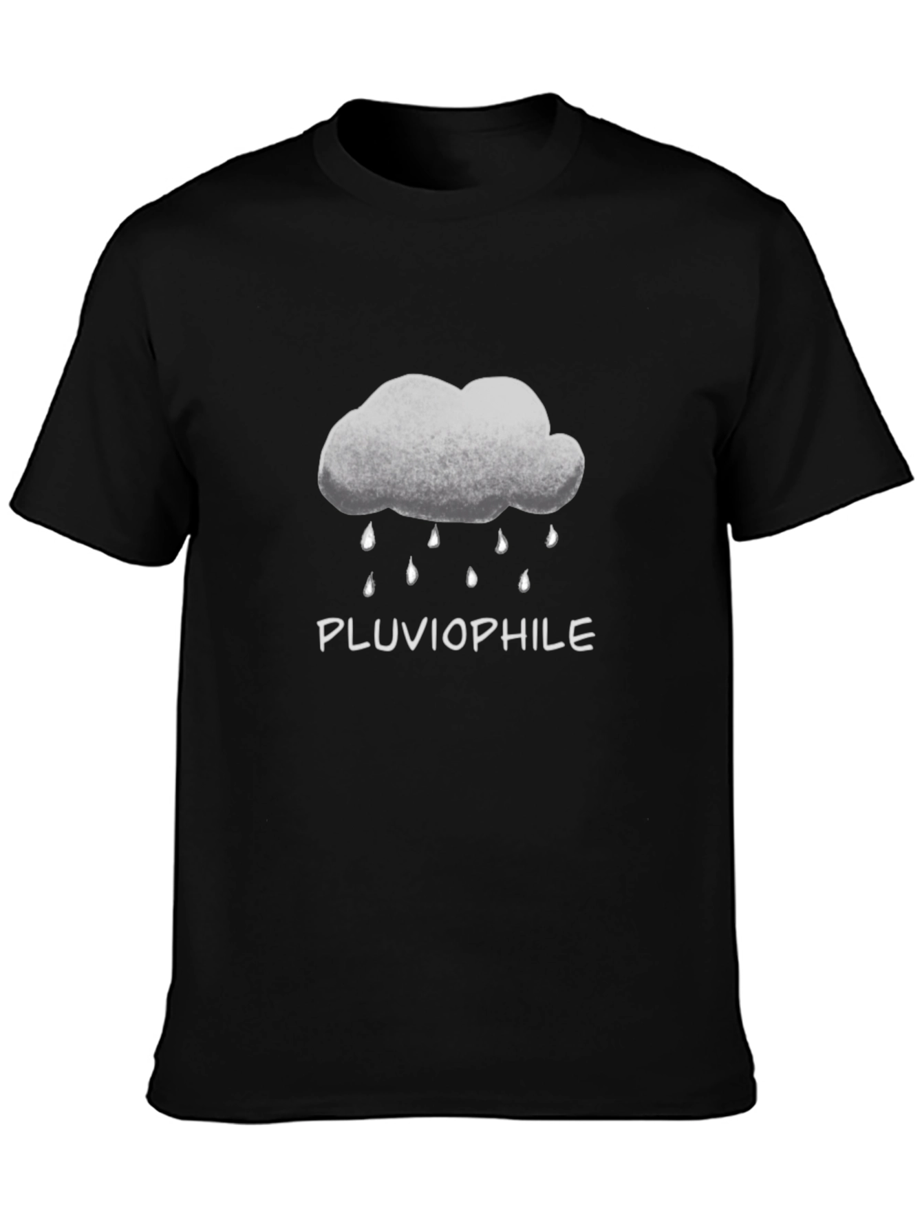 Pluviophile Cloud Rain T-Shirt - Black