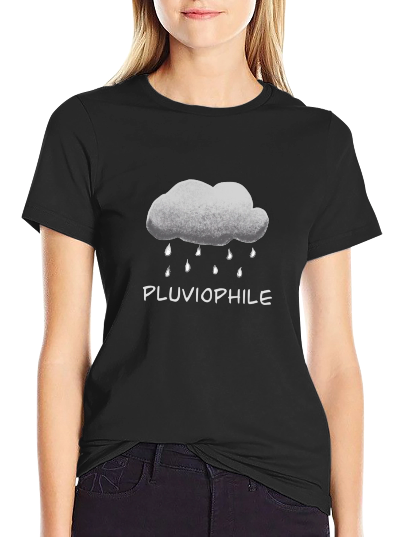 Pluviophile Cloud Rain T-Shirt - Black