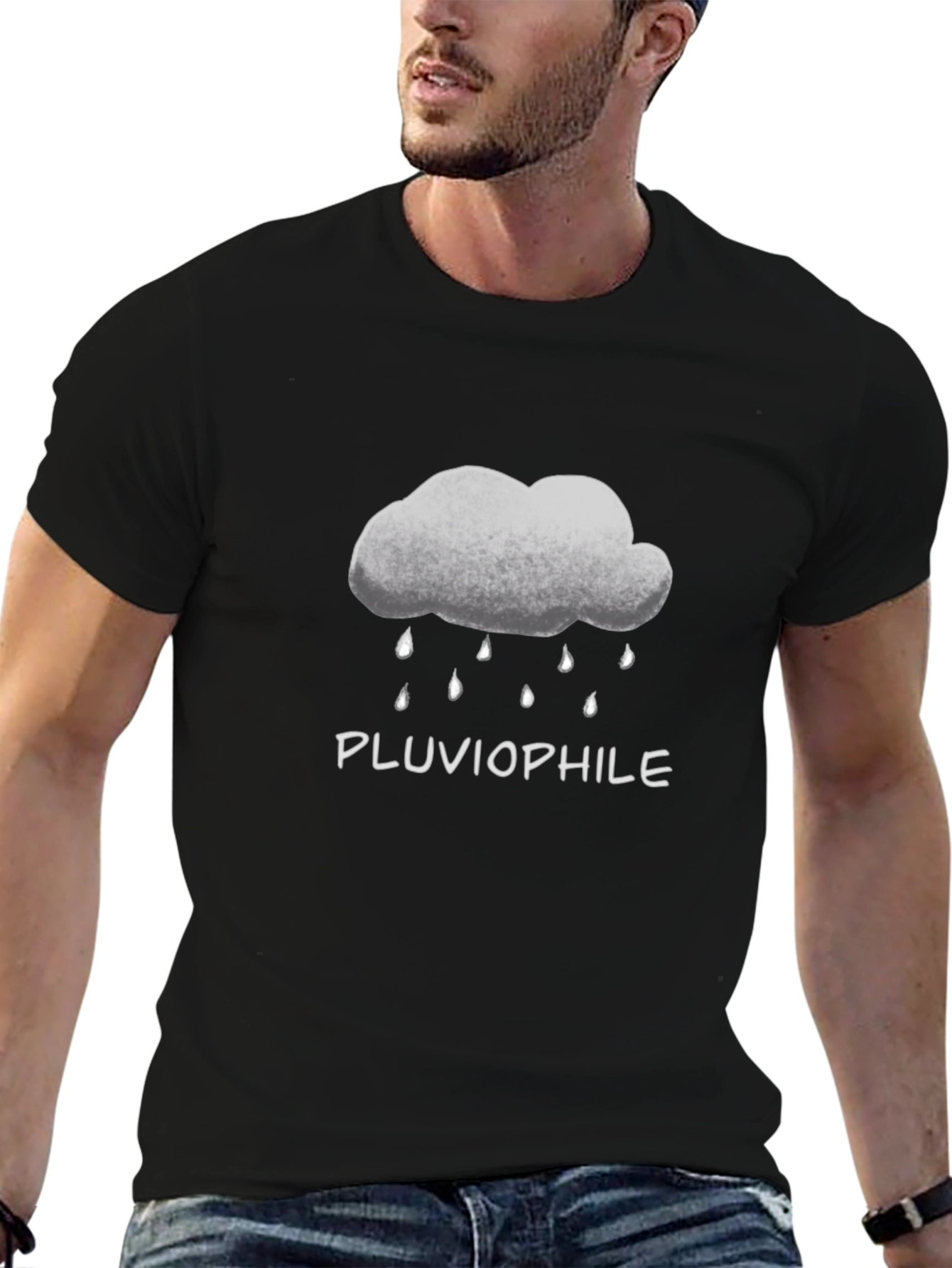 Pluviophile Cloud Rain T-Shirt - Black