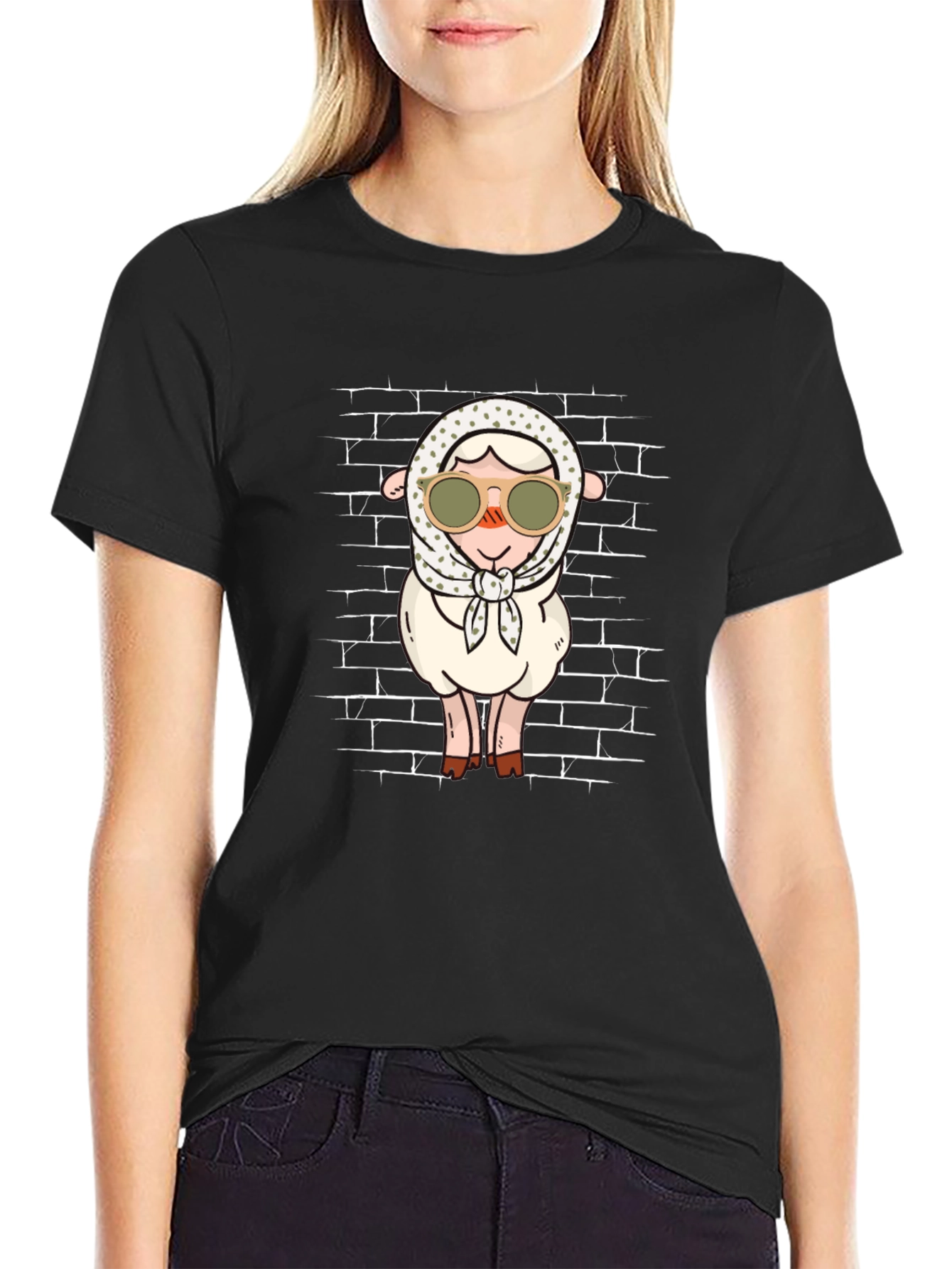 Funny Sheep in Glasses Graphic Tee
