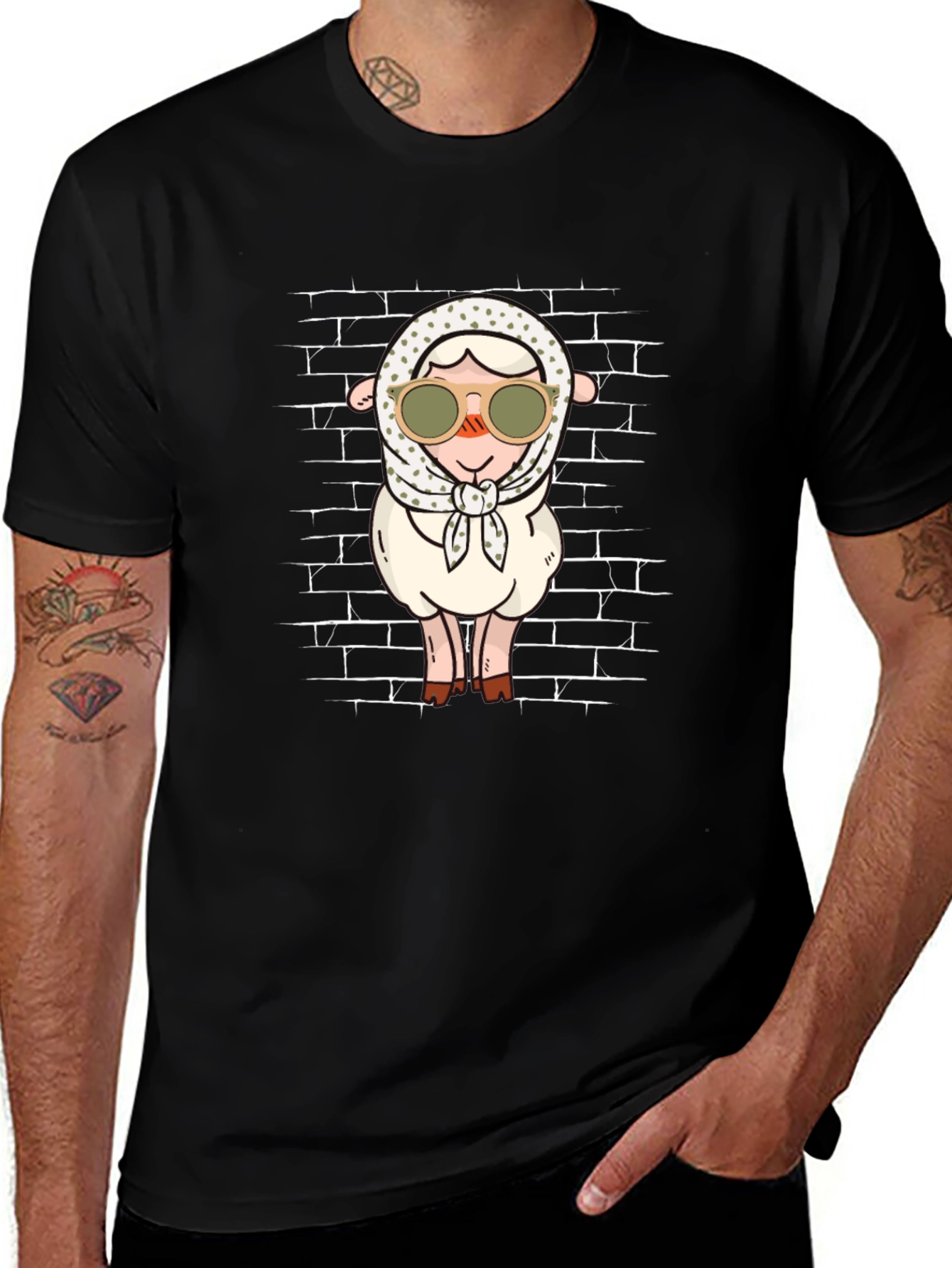 Funny Sheep in Glasses Graphic Tee