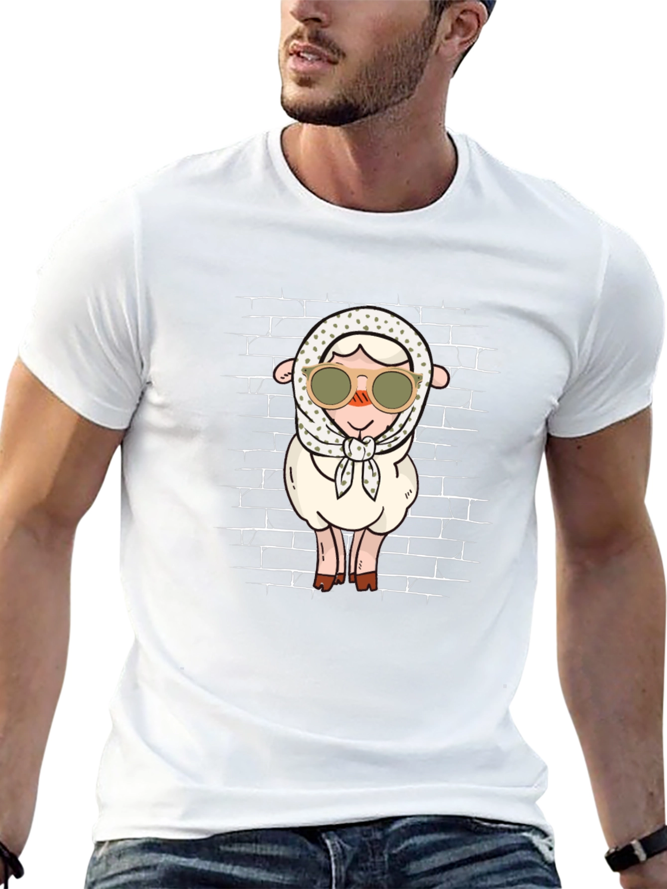 Funny Sheep in Glasses Graphic Tee