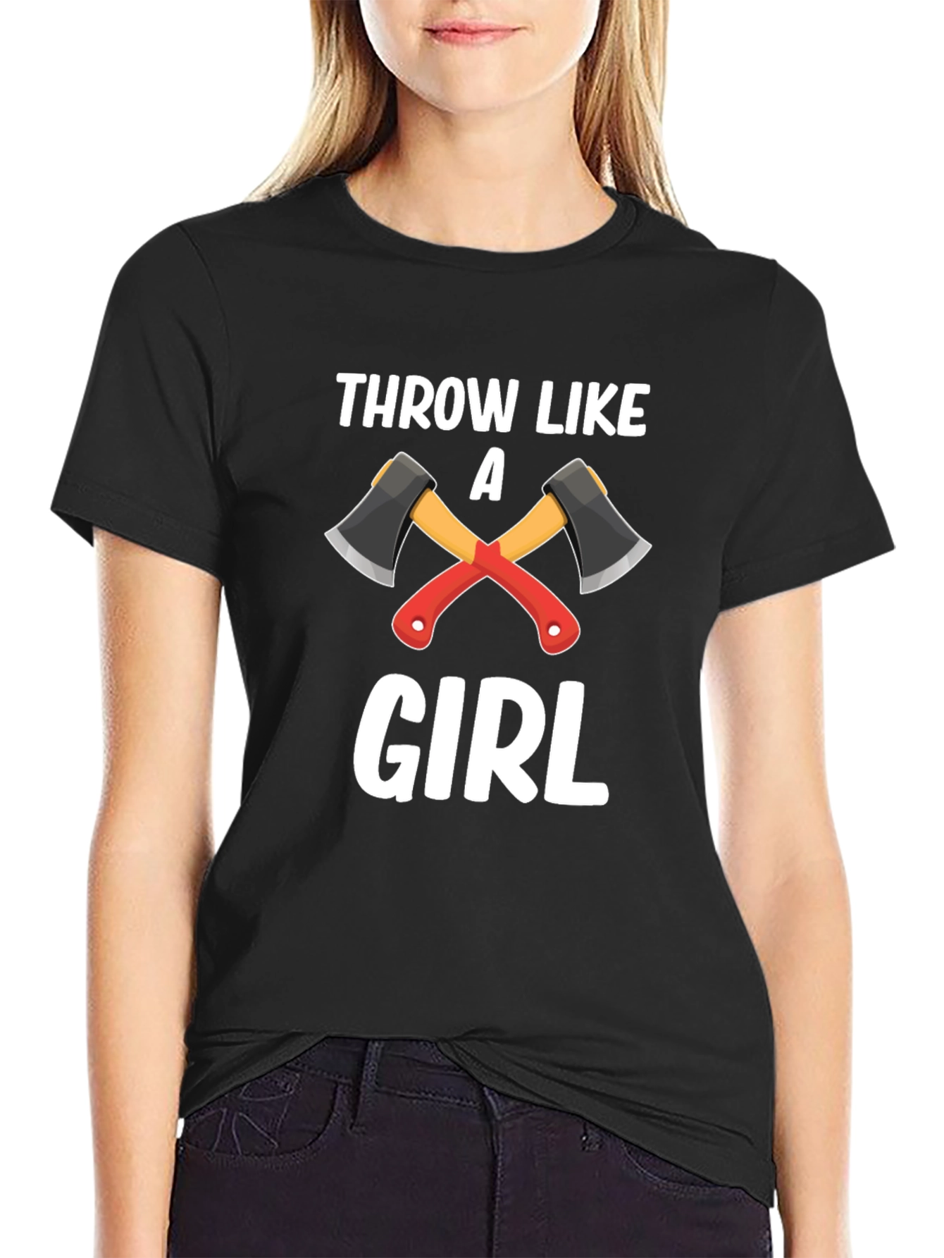 Throw Like A Girl Axe Throwing Black T-Shirt