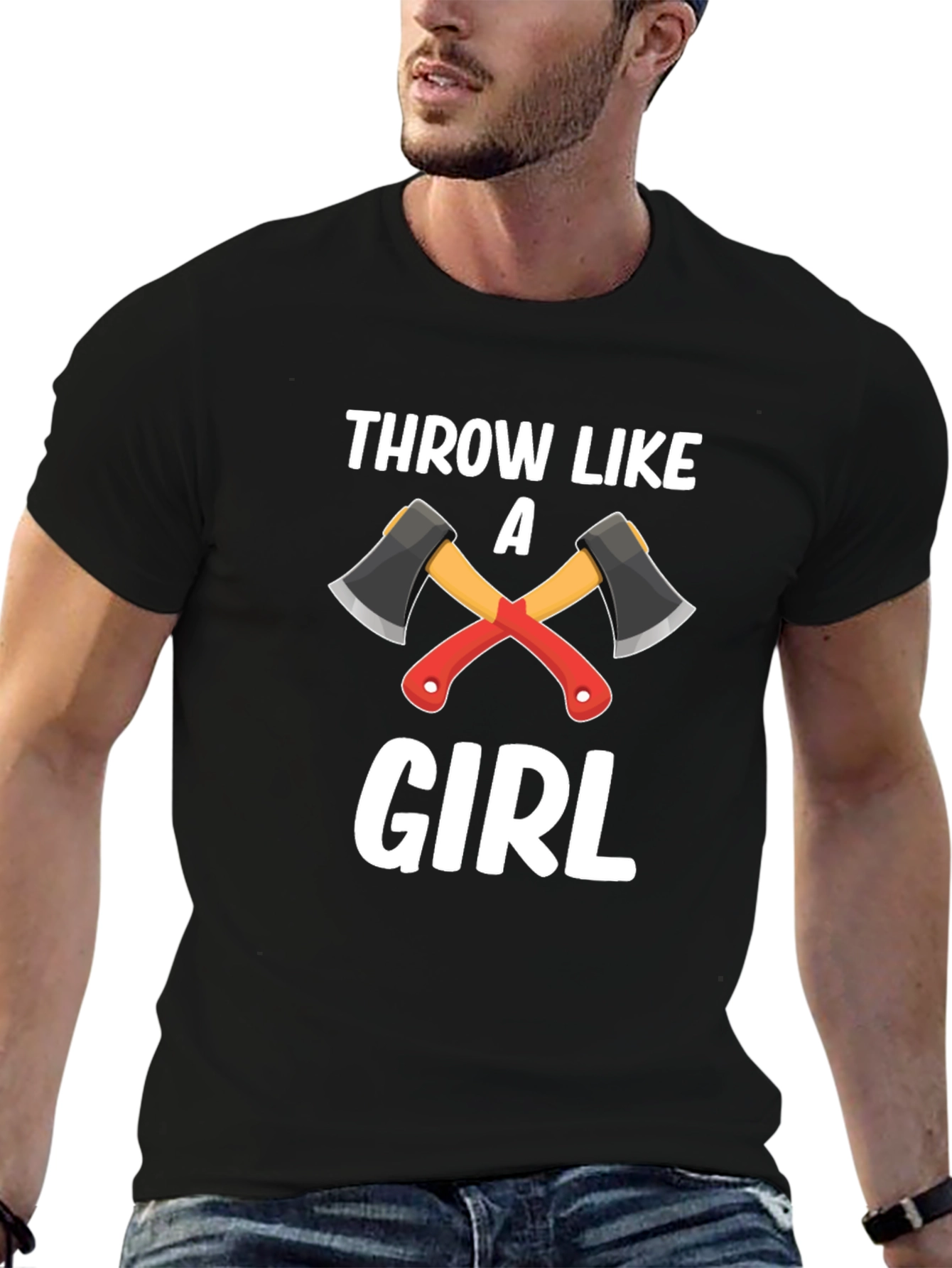Throw Like A Girl Axe Throwing Black T-Shirt