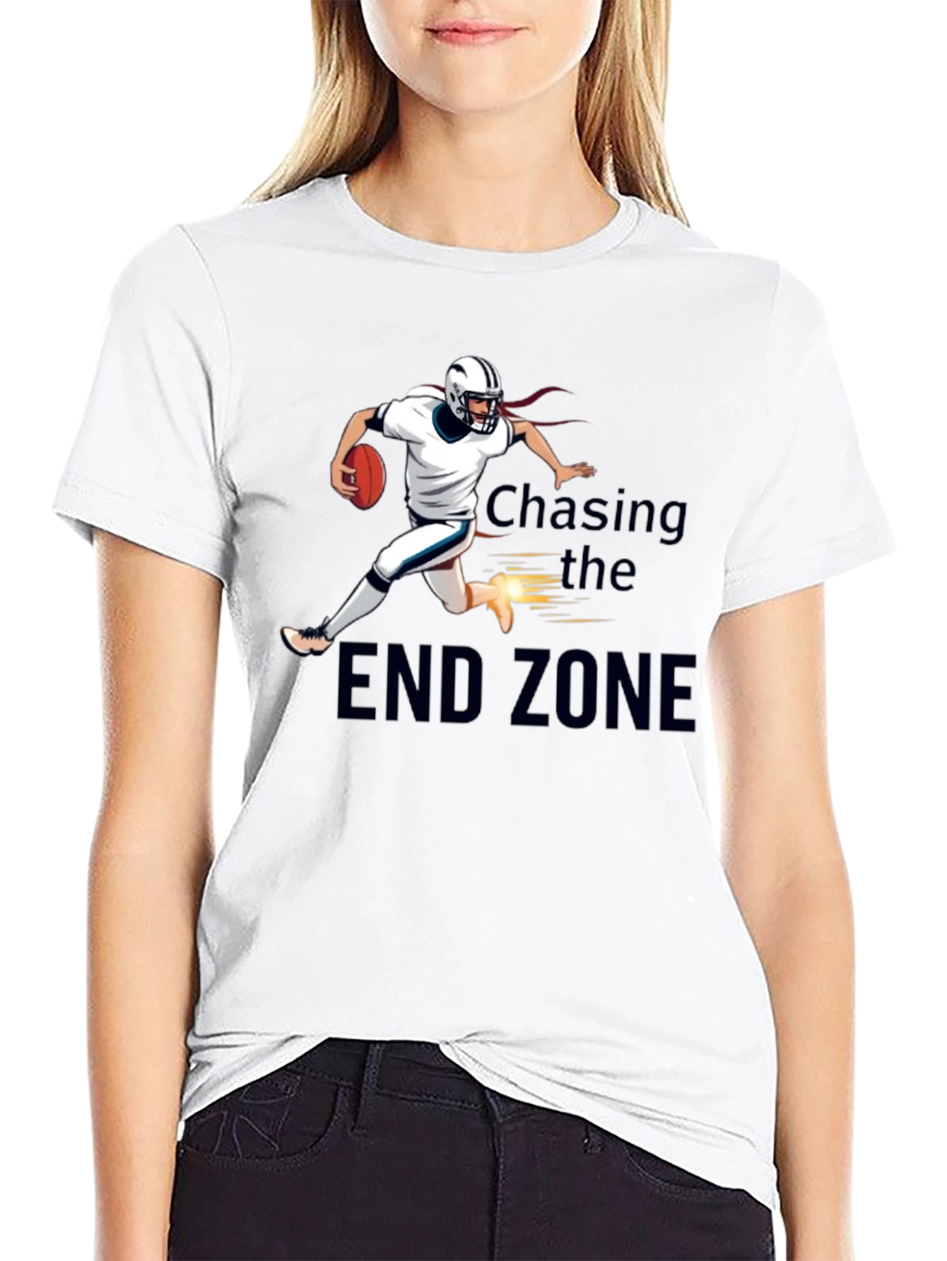 Chasing the End Zone T-Shirt Football Player Graphic Tee