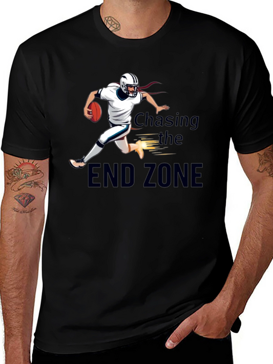 Chasing the End Zone T-Shirt Football Player Graphic Tee