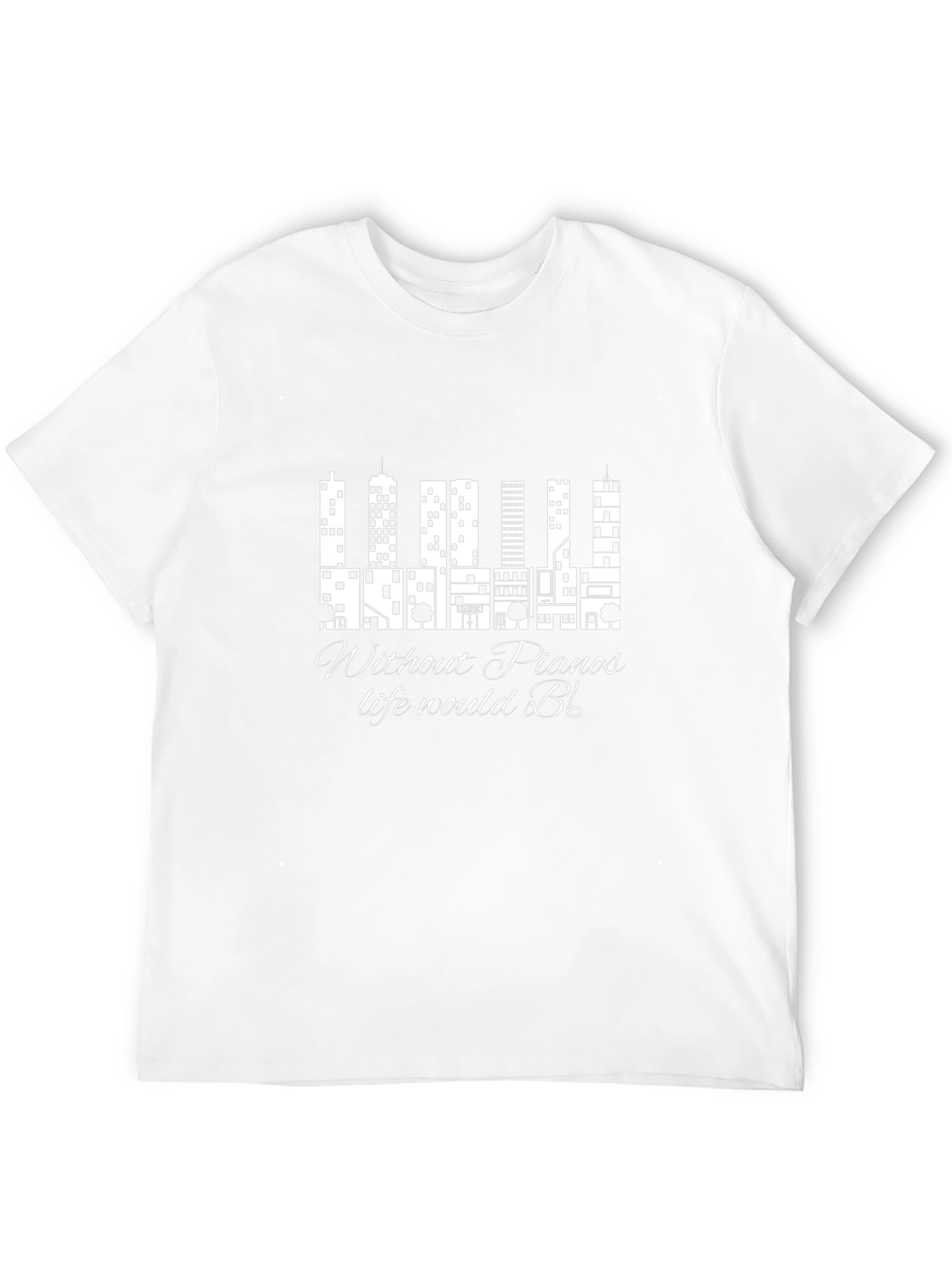 Piano Cityscape Graphic T-Shirt
