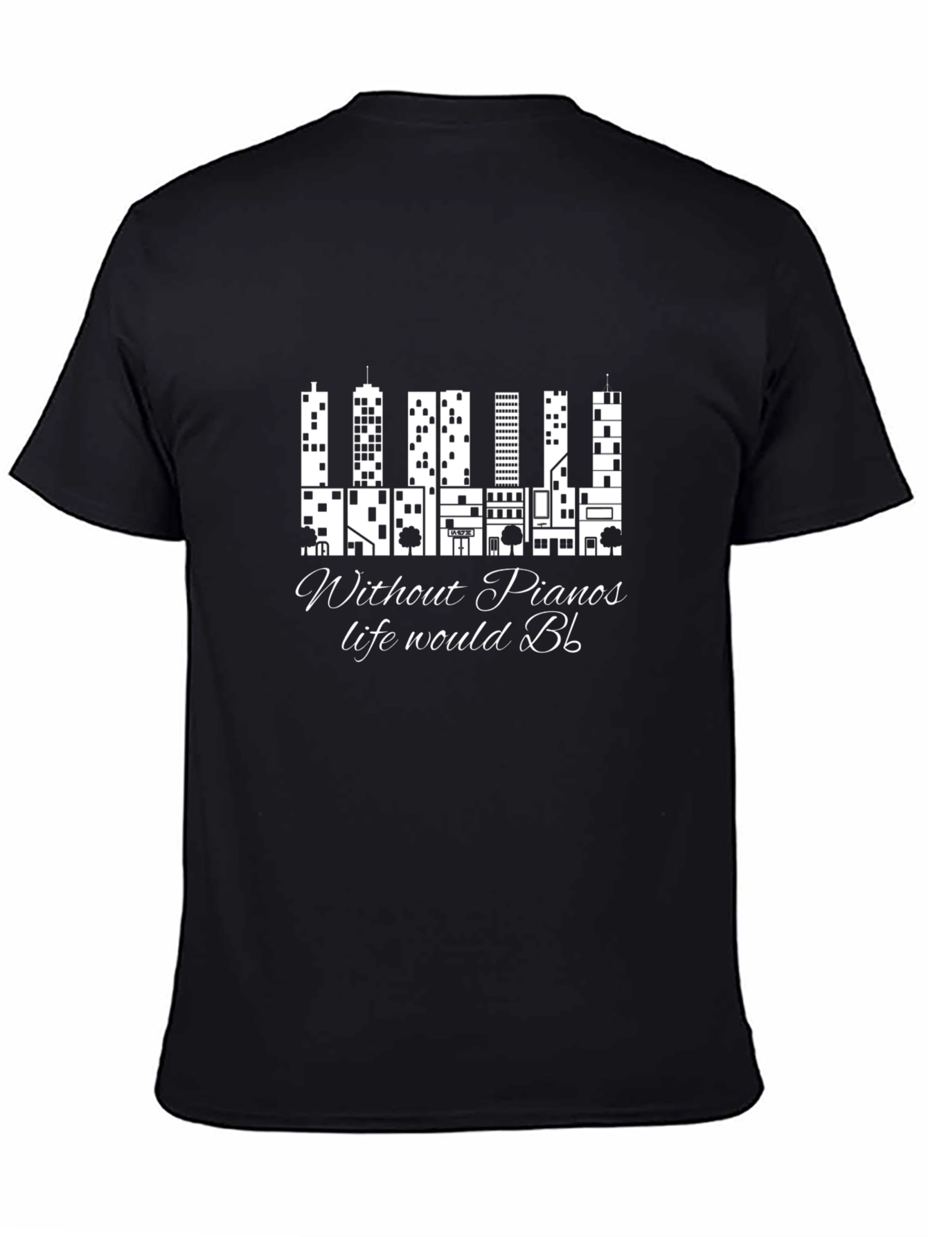 Piano Cityscape Graphic T-Shirt