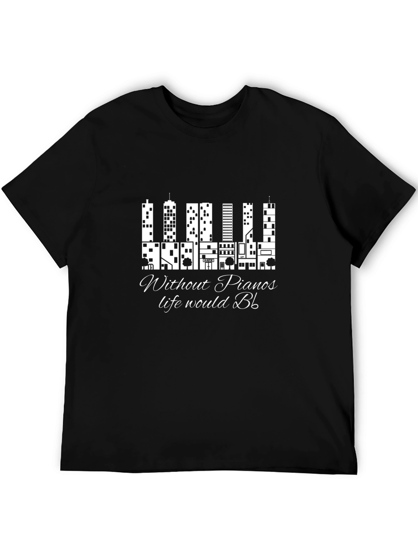 Piano Cityscape Graphic T-Shirt