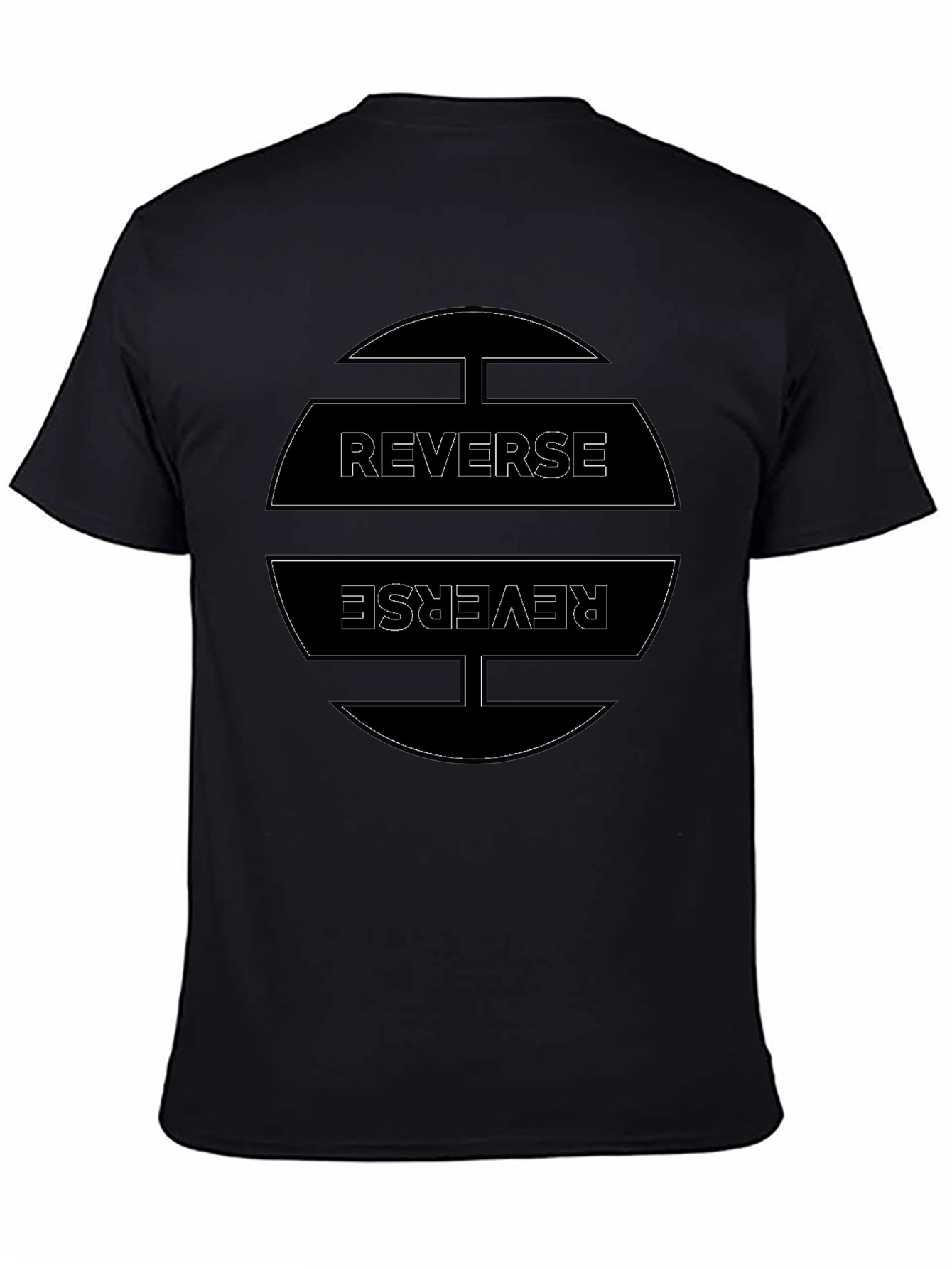 Reverse Graphic Tee - Casual Black T-Shirt