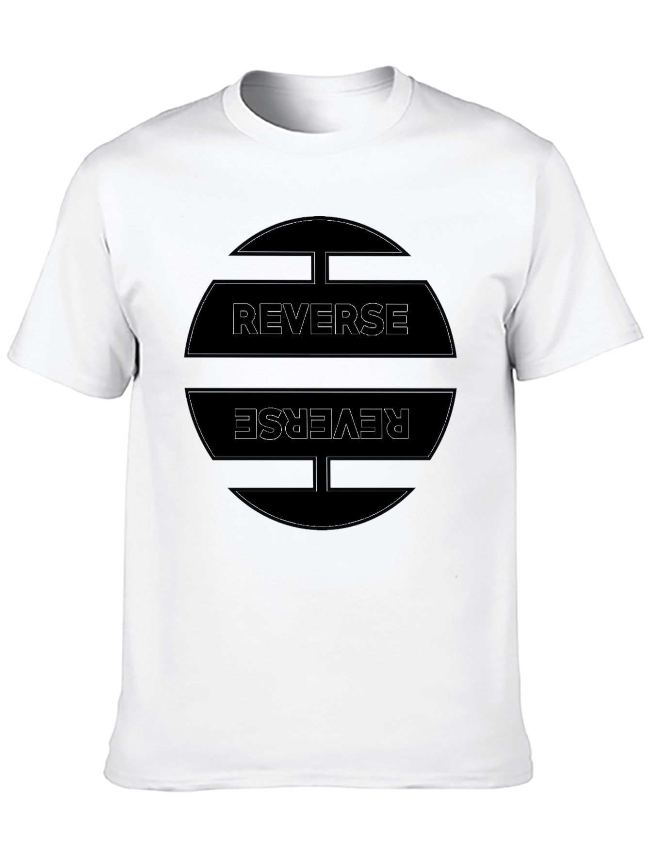 Reverse Graphic Tee - Casual Black T-Shirt
