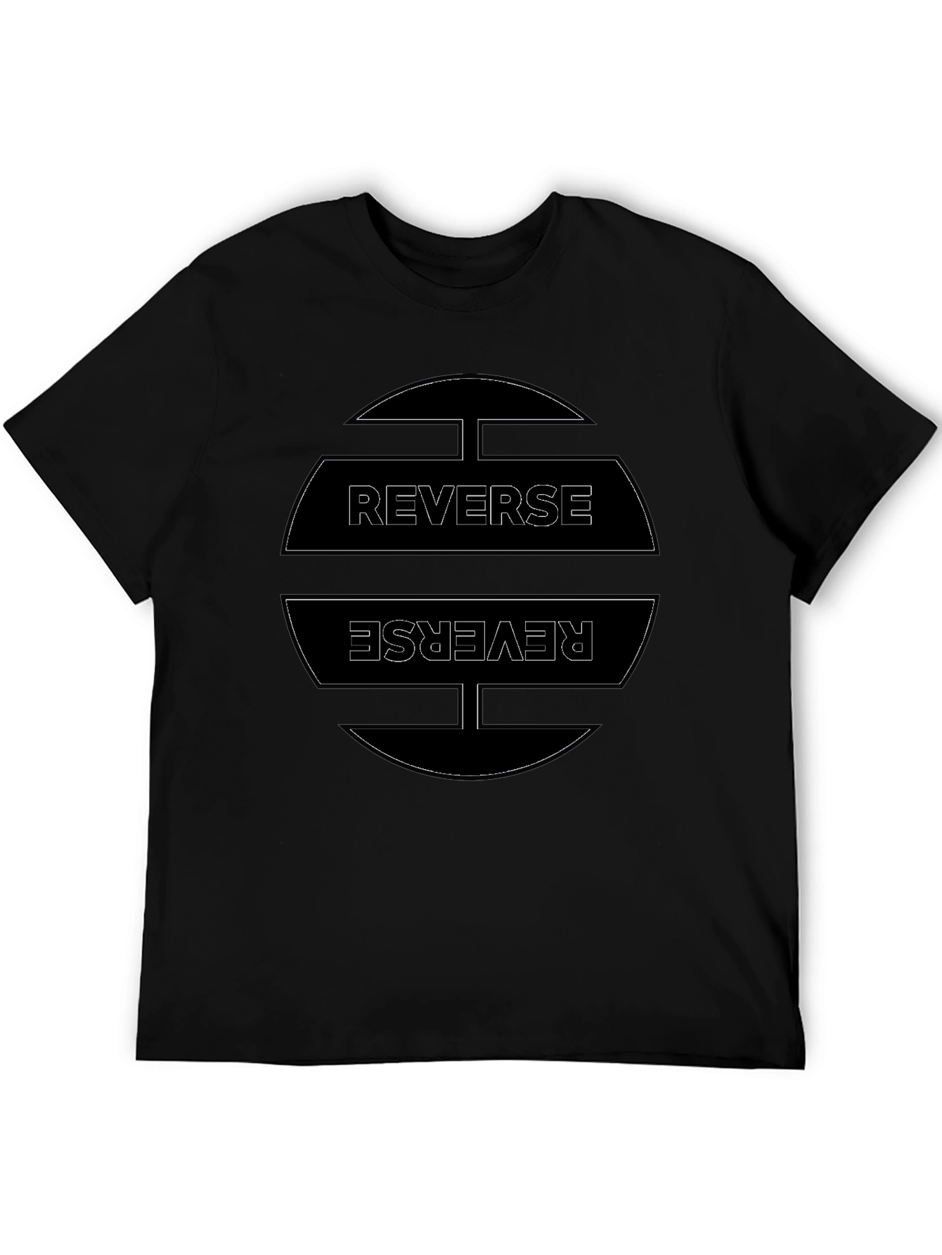 Reverse Graphic Tee - Casual Black T-Shirt