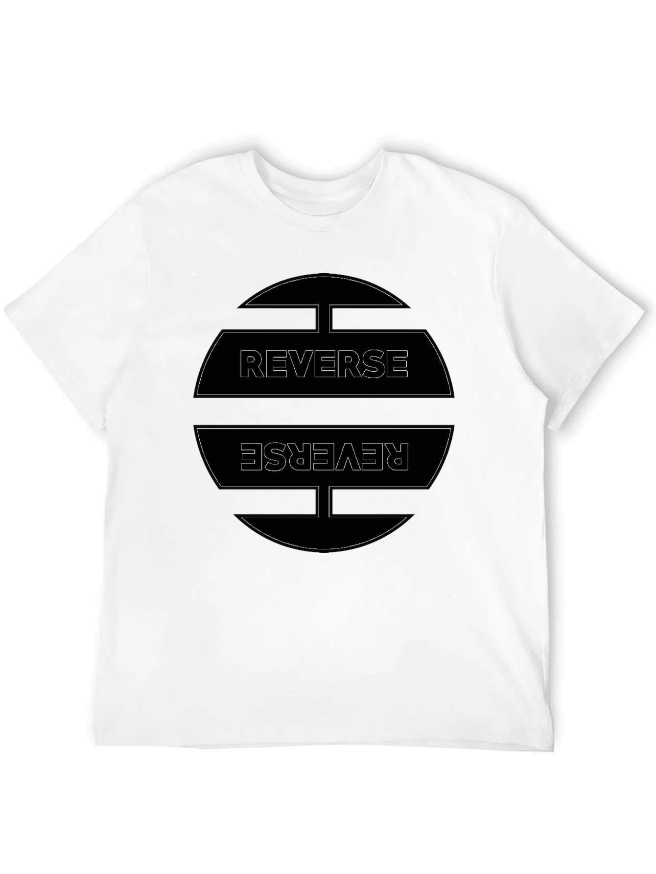 Reverse Graphic Tee - Casual Black T-Shirt