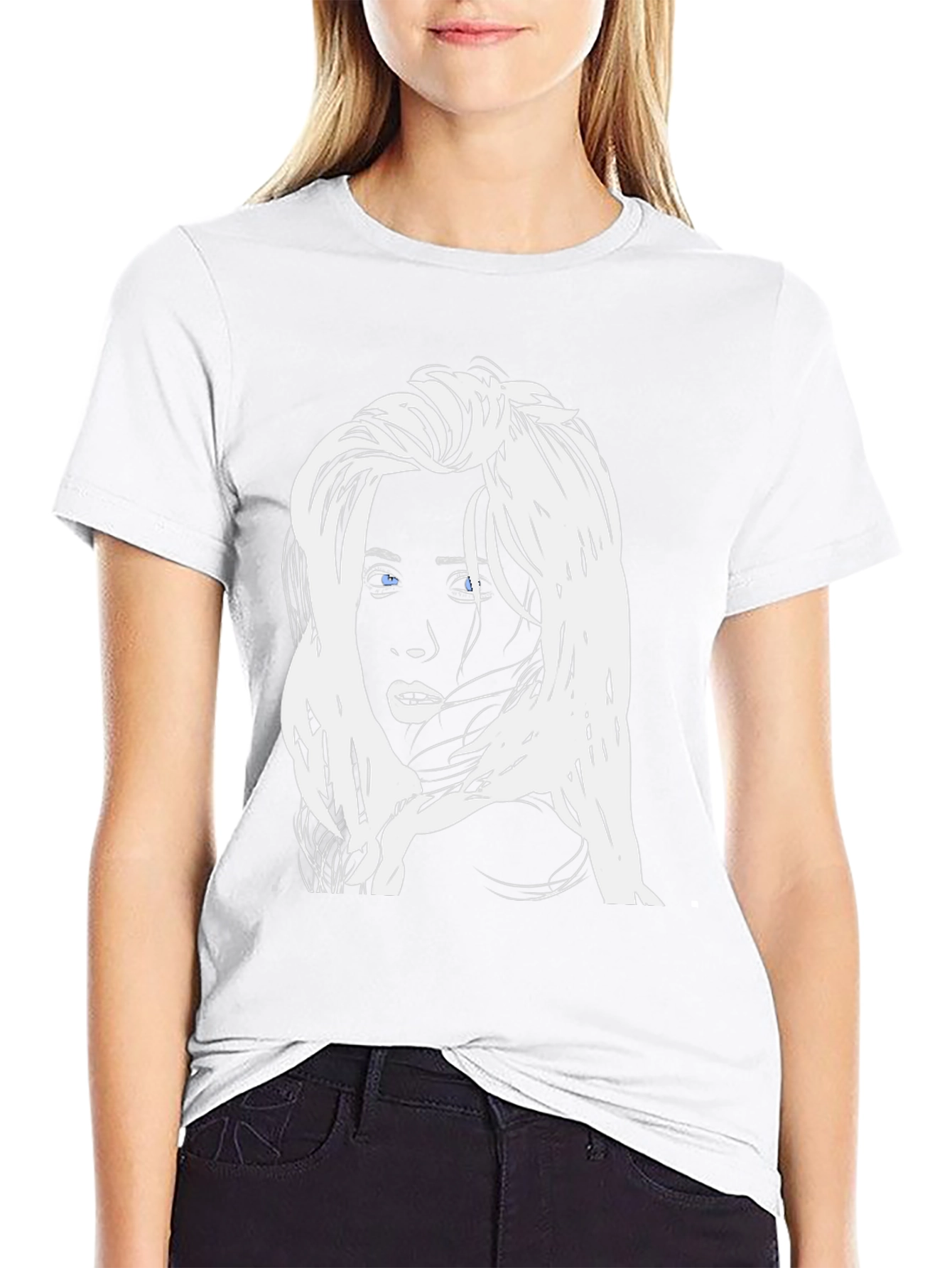 Graphic Tee - Woman Face Black T-Shirt