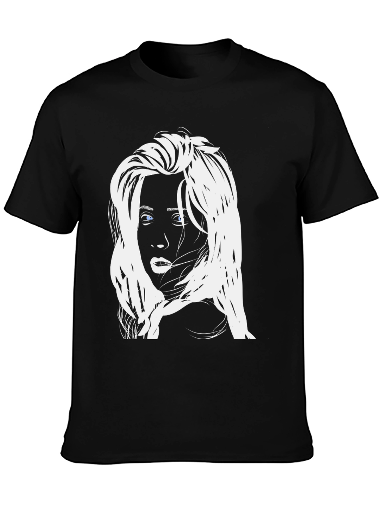 Graphic Tee - Woman Face Black T-Shirt
