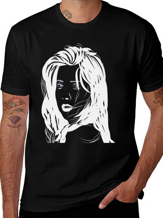 Graphic Tee - Woman Face Black T-Shirt