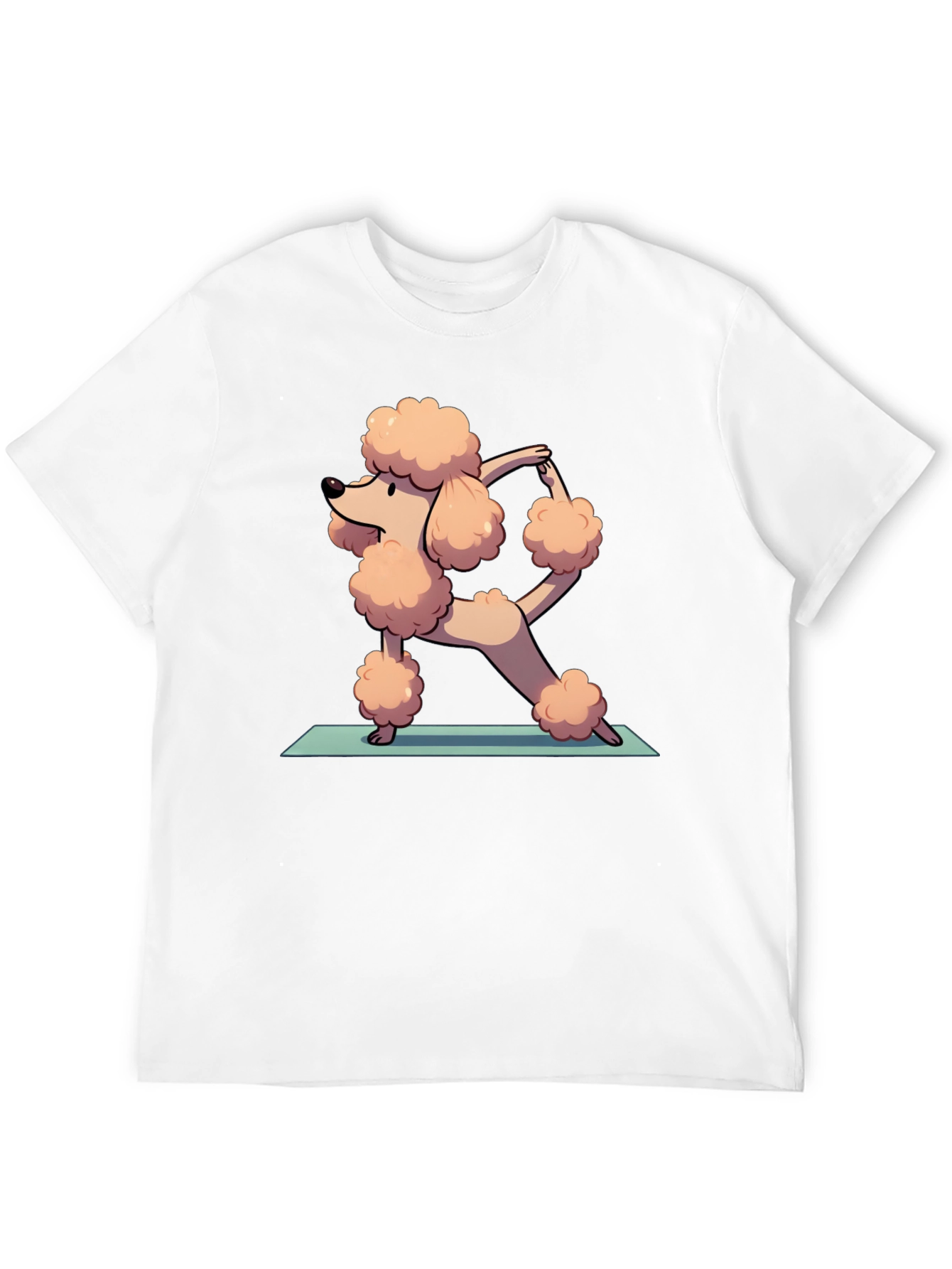 Yoga Poodle Graphic Tee - Cute Cartoon Design