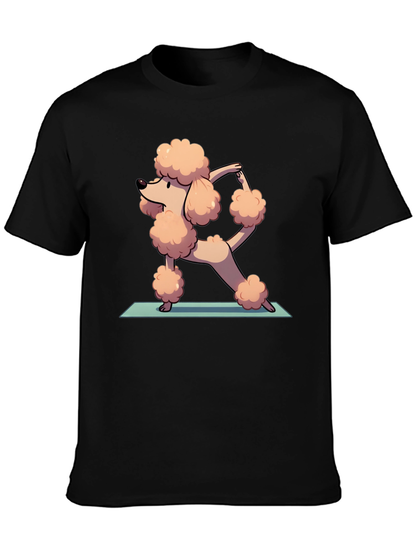 Yoga Poodle Graphic Tee - Cute Cartoon Design