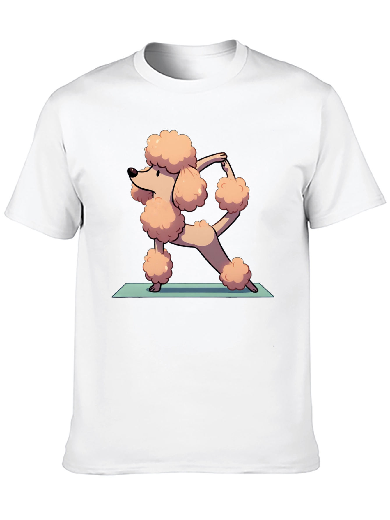Yoga Poodle Graphic Tee - Cute Cartoon Design