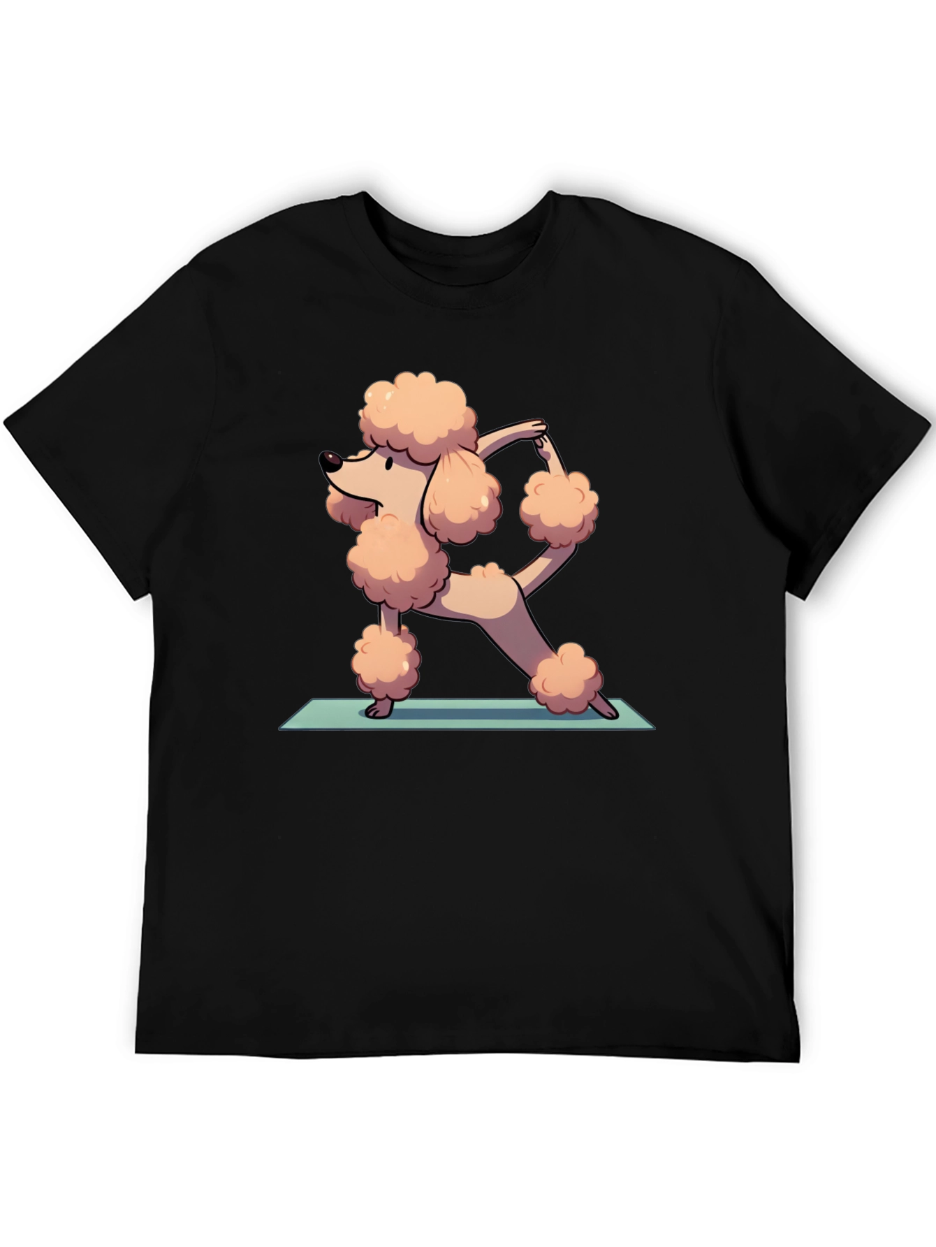 Yoga Poodle Graphic Tee - Cute Cartoon Design
