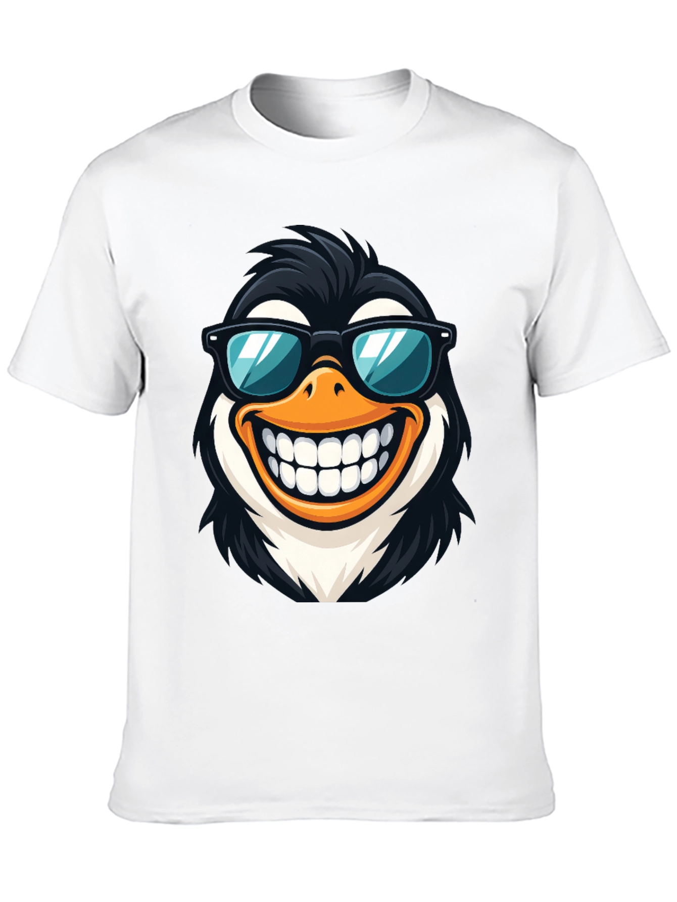 Cool Penguin Graphic Tee - Black Cotton T-Shirt