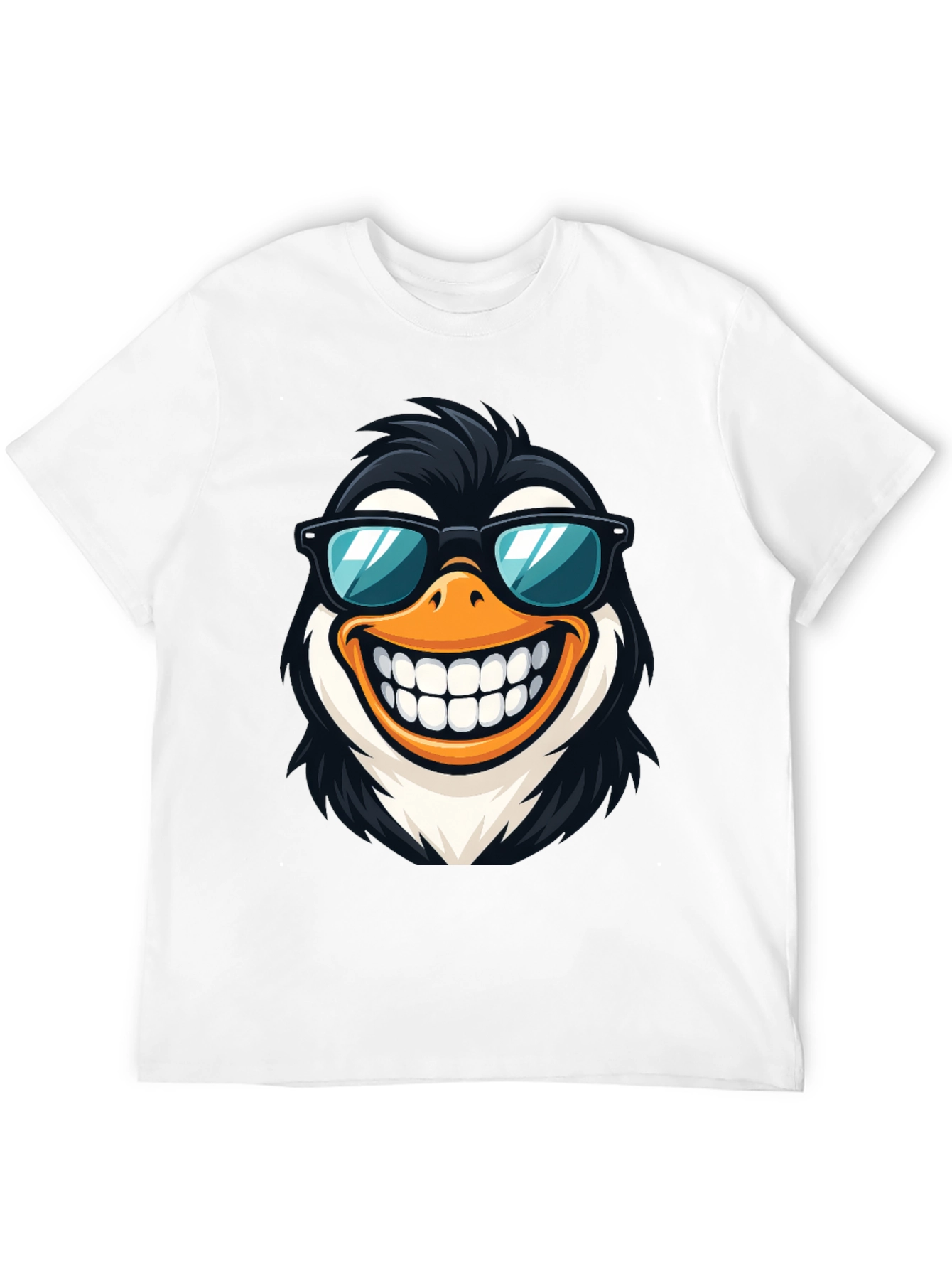 Cool Penguin Graphic Tee - Black Cotton T-Shirt