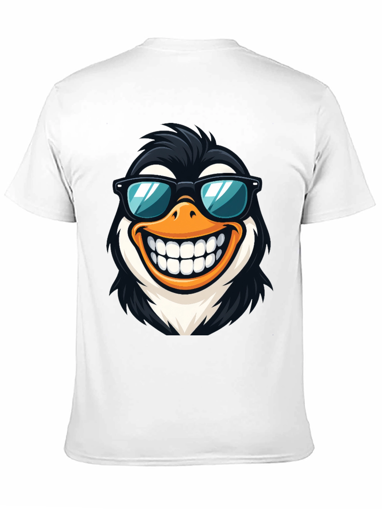 Cool Penguin Graphic Tee - Black Cotton T-Shirt