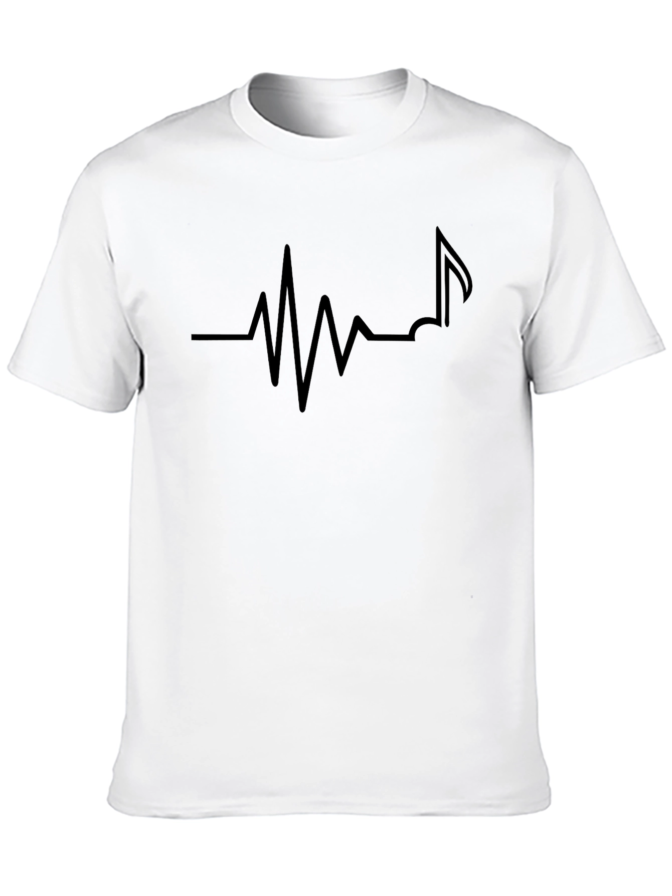 Music Heartbeat Graphic Tee - Black