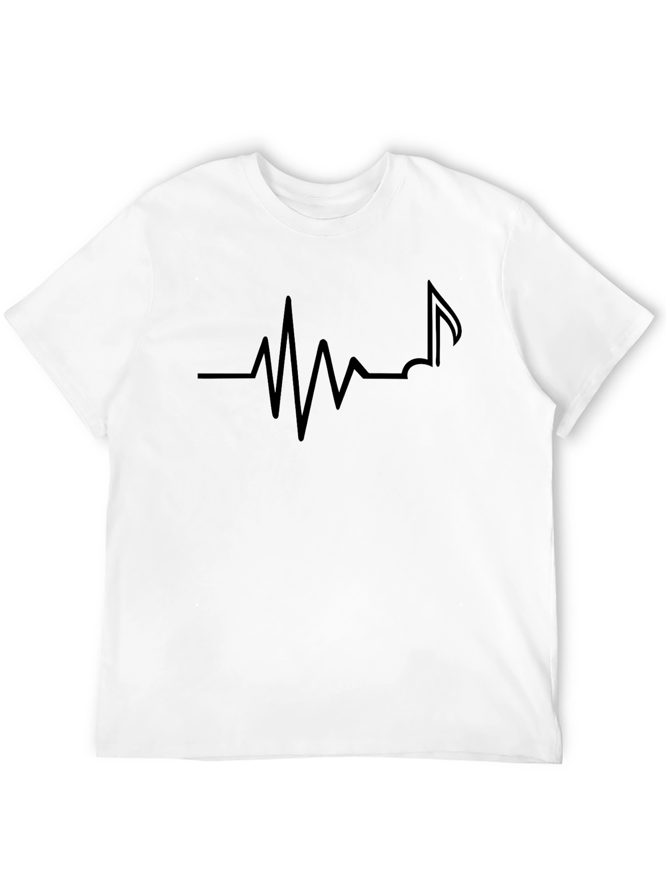 Music Heartbeat Graphic Tee - Black