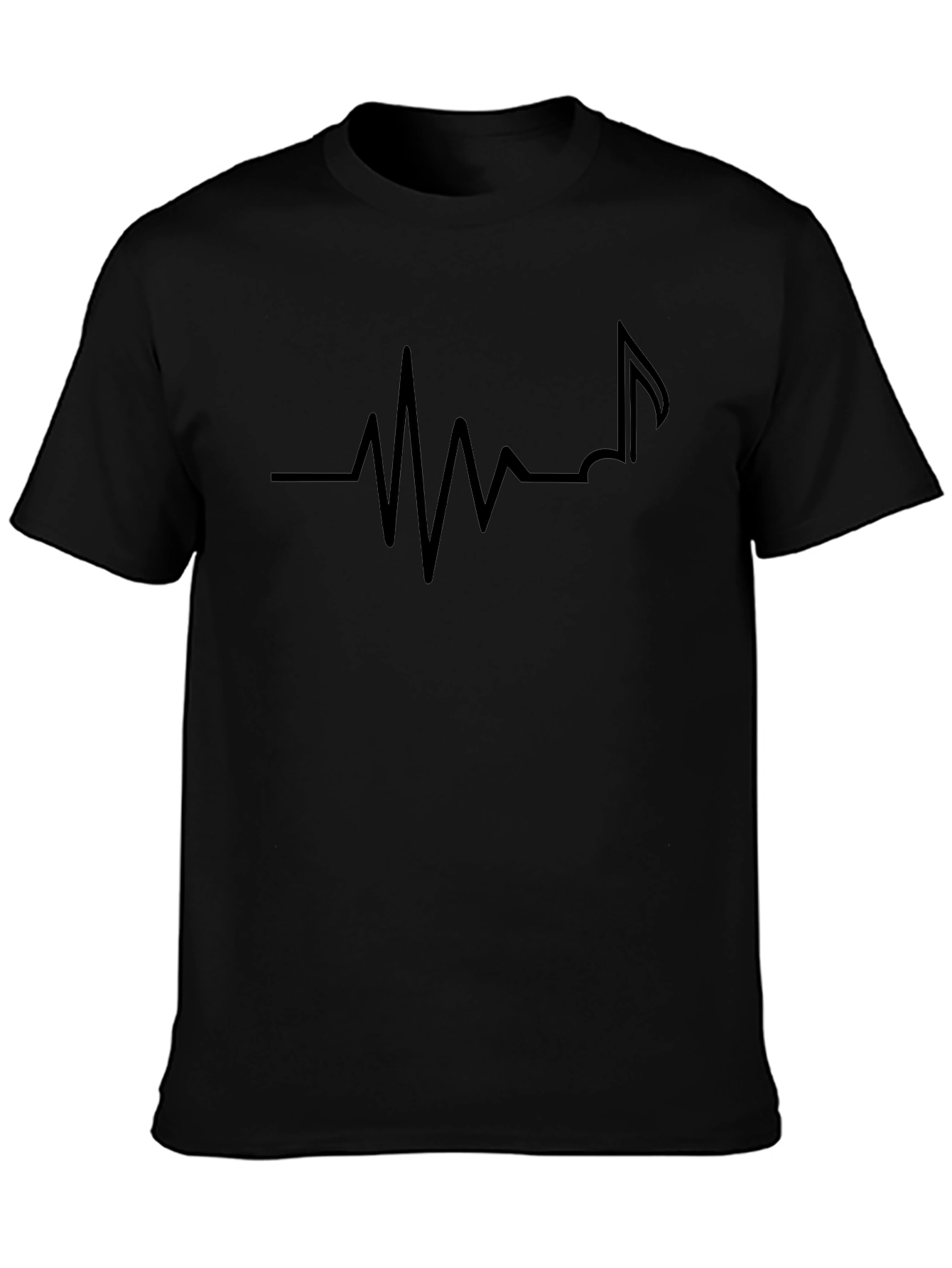 Music Heartbeat Graphic Tee - Black