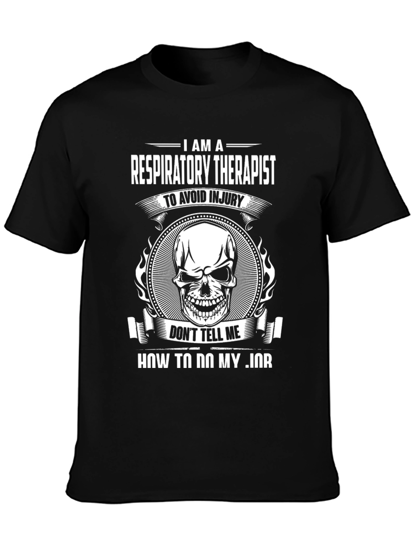 Respiratory Therapist Skull Graphic T-Shirt