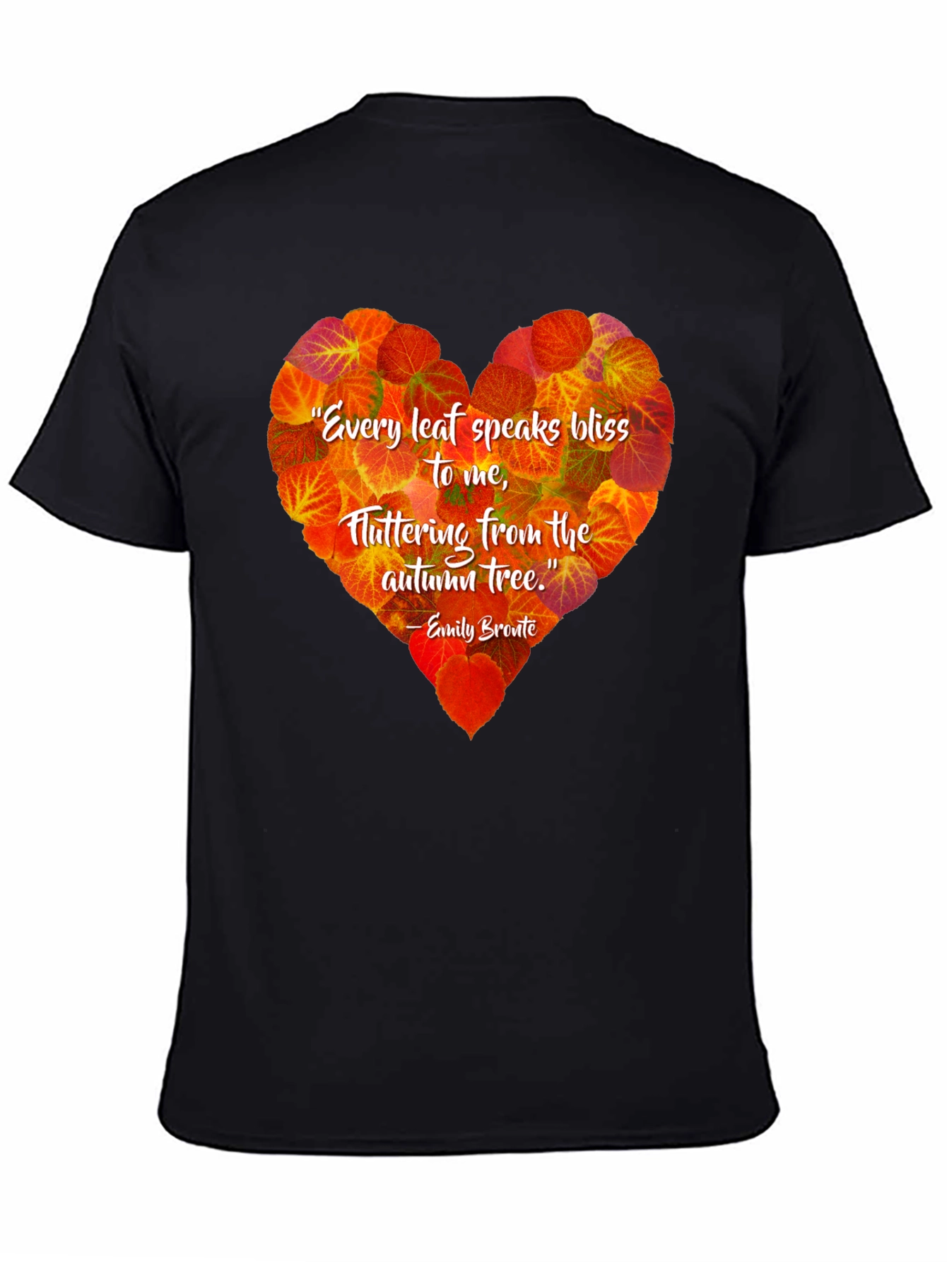 Autumn Leaves Heart T-Shirt - Emily Bronte Quote