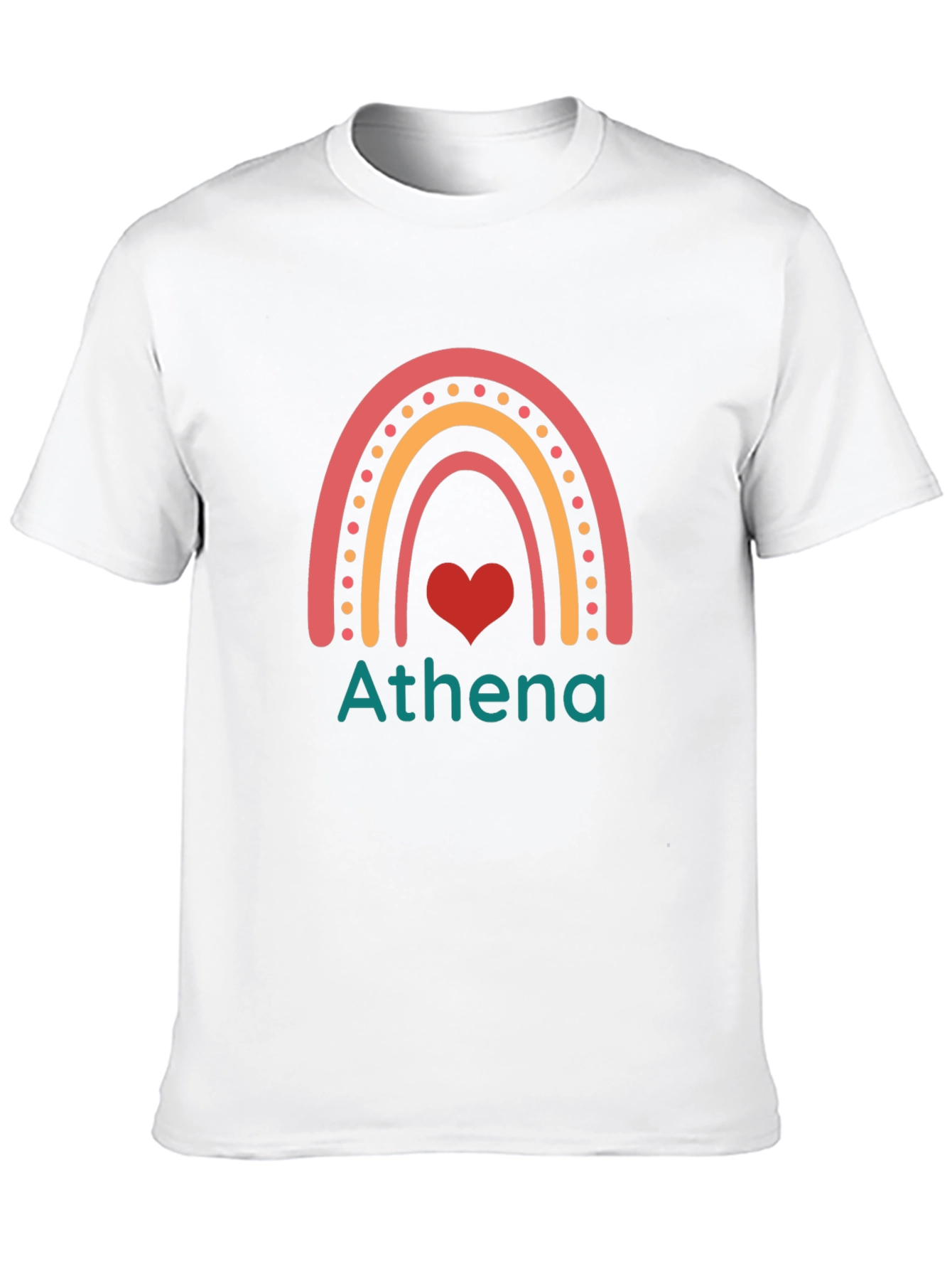 Athena Rainbow Heart Personalized T-Shirt