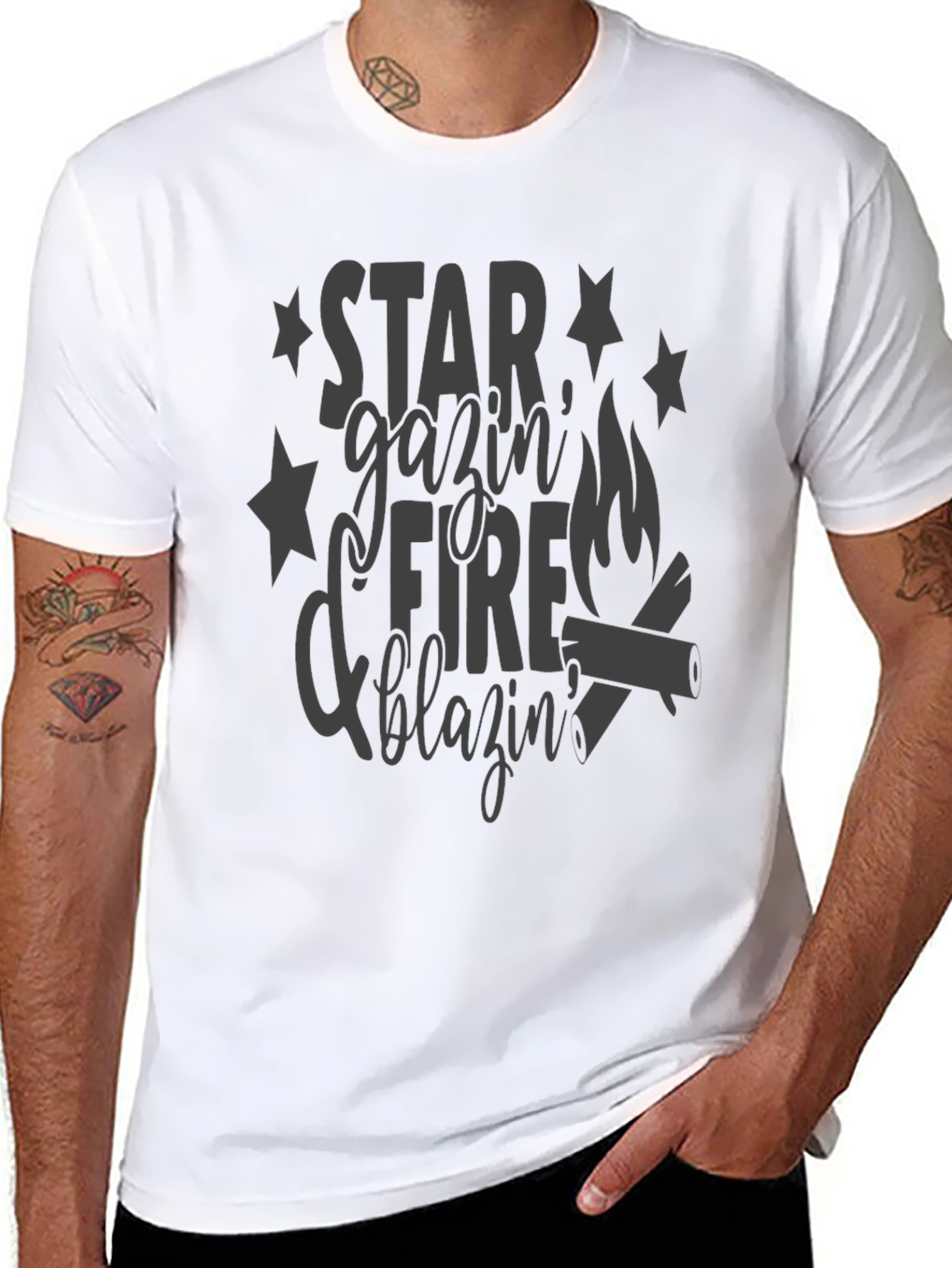 Star Gazin Fire Blazin Graphic T-Shirt