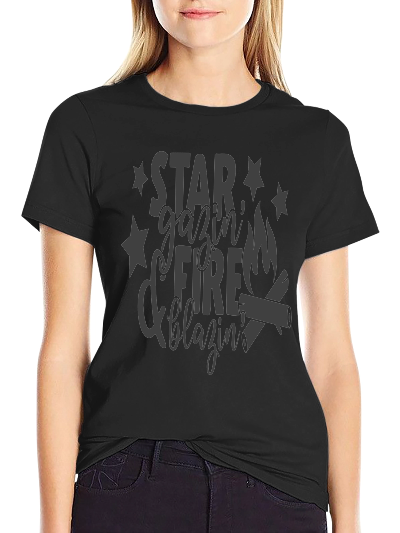 Star Gazin Fire Blazin Graphic T-Shirt