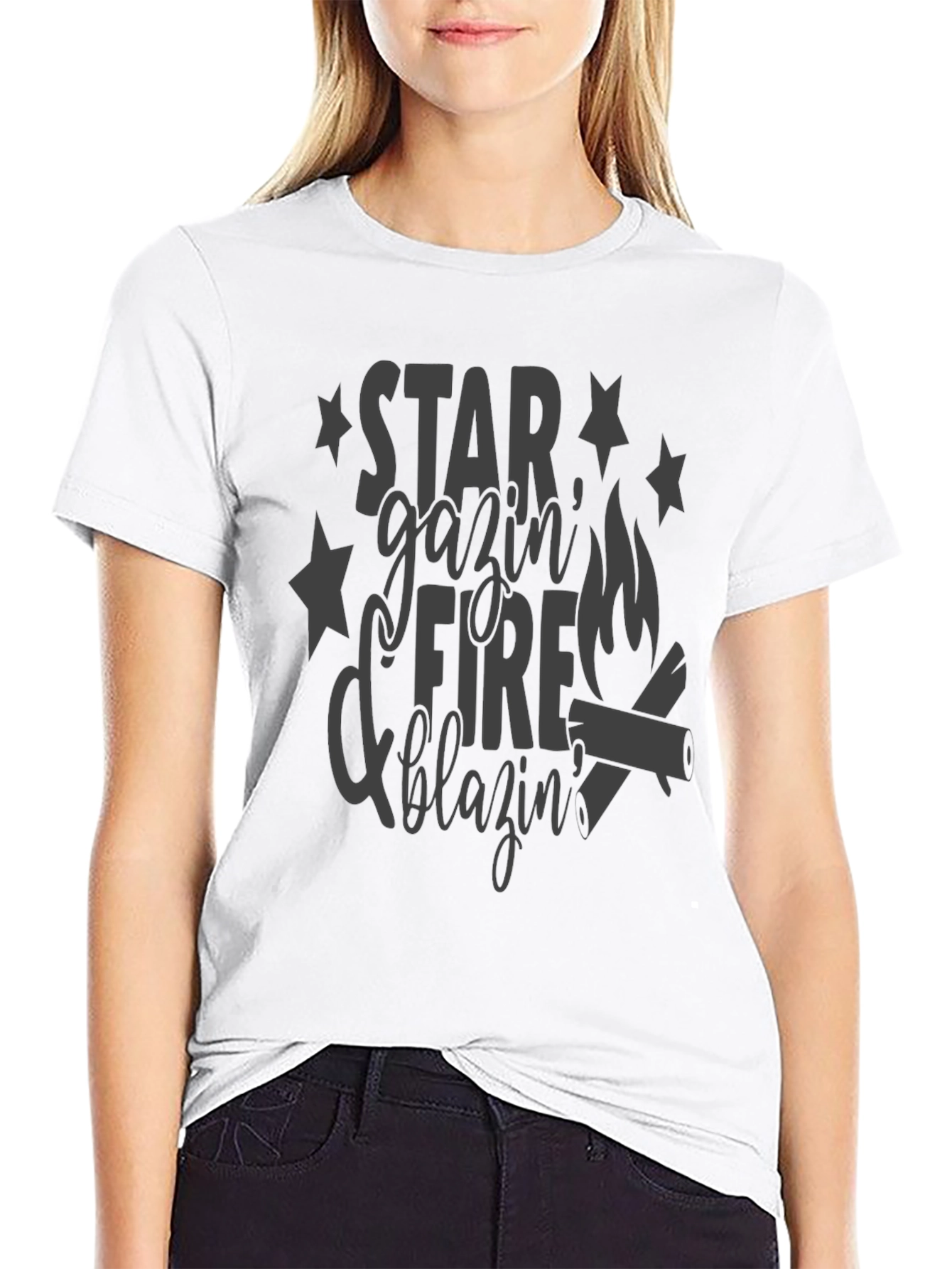 Star Gazin Fire Blazin Graphic T-Shirt