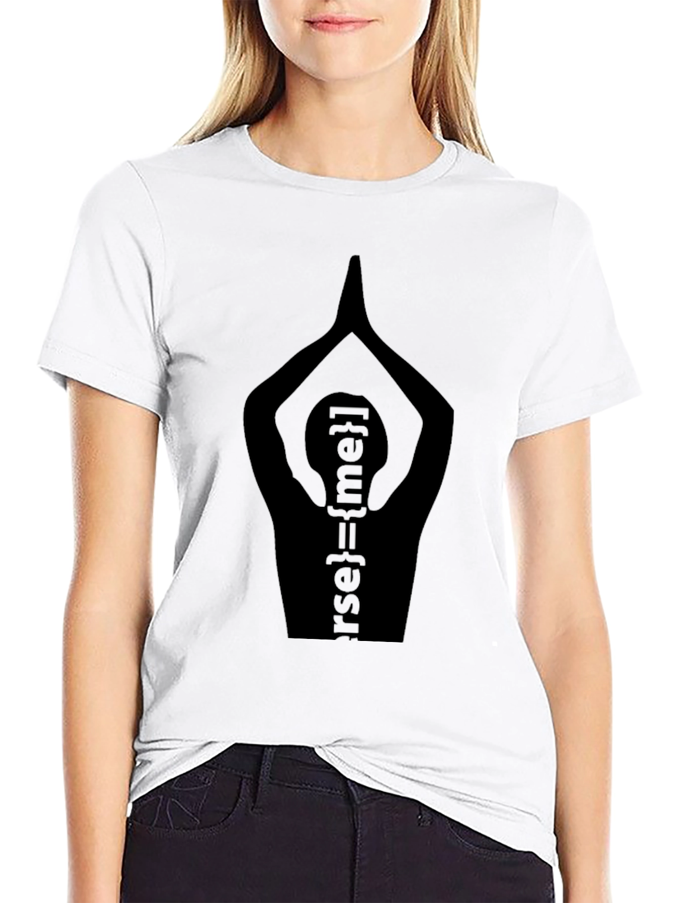 Black Yoga Pose Verse={me} Graphic T-Shirt